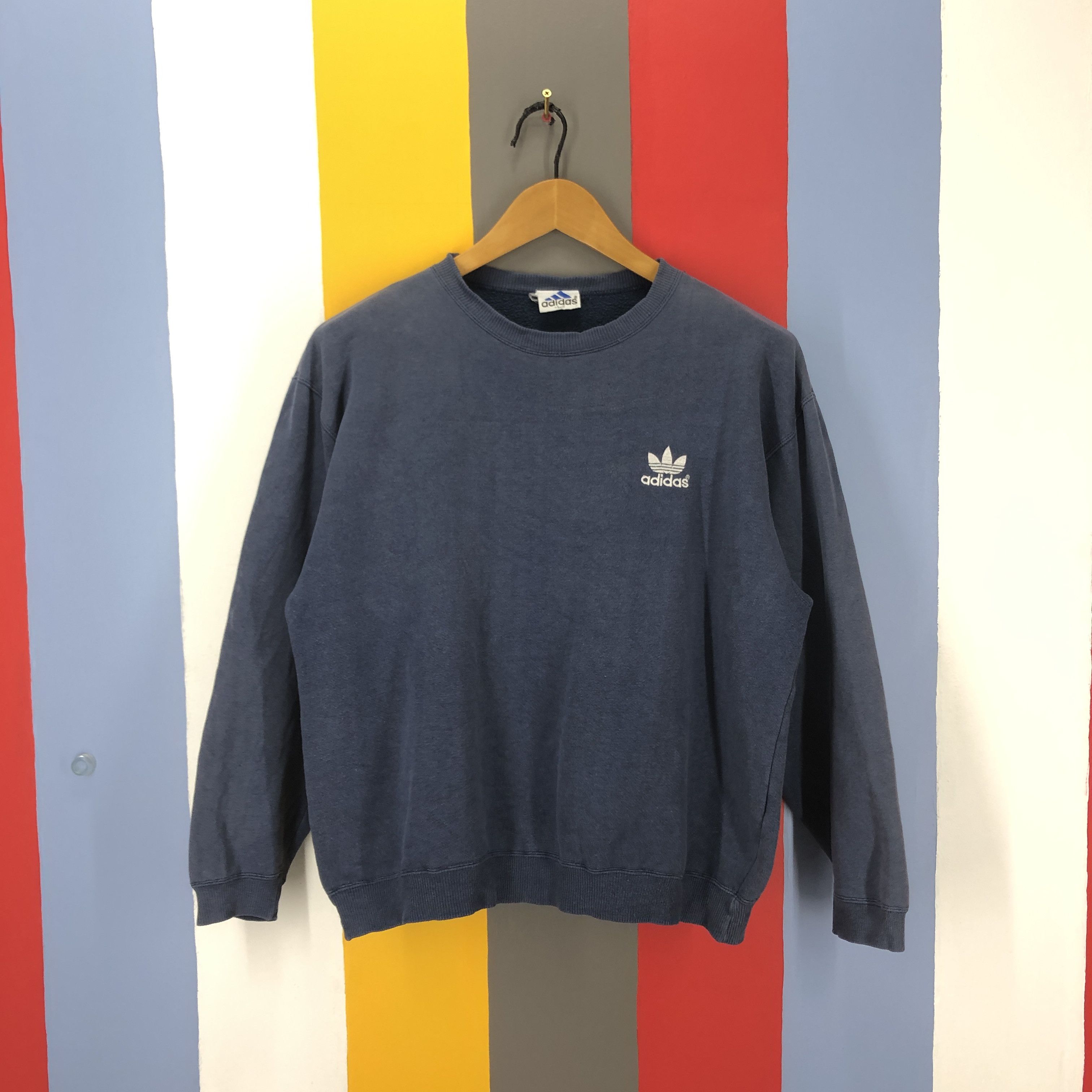image of Adidas Crew Neck Sweatshirt 0913/ah in Navy Blue, Men's (Size Medium)