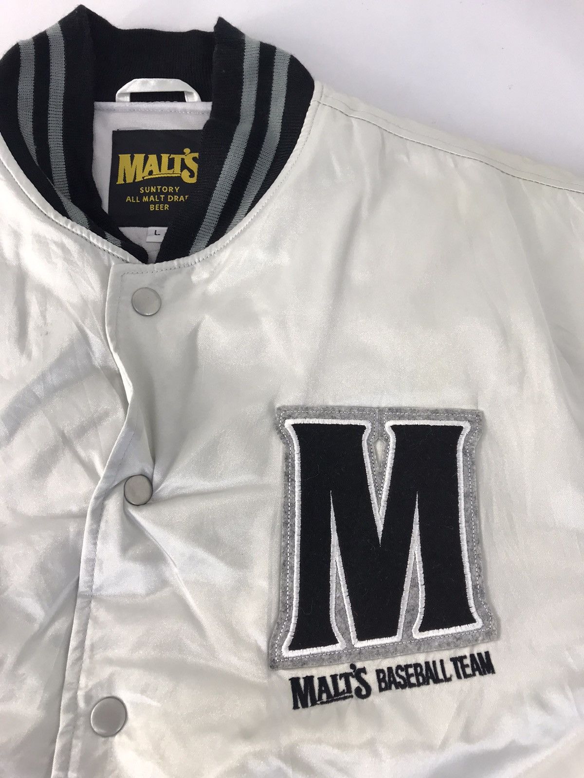 Vintage Suntory Malts Draft Beer Baseball Team Varsity Jacket Design Size US L / EU 52-54 / 3 - 2 Thumbnail