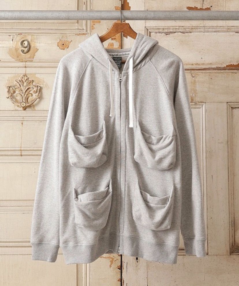 image of Number N Ine Number Nine Pocket Zip Hoodie Stk Size 3 in Grey, Men's