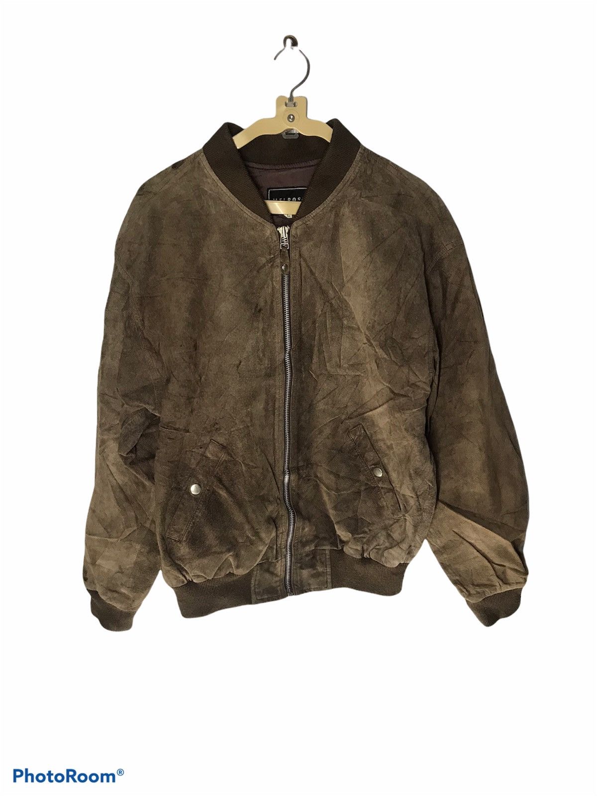 Melrose × Vintage Melrose back embroidered leather zipper jacket Size US L / EU 52-54 / 3 - 1 Thumbnail