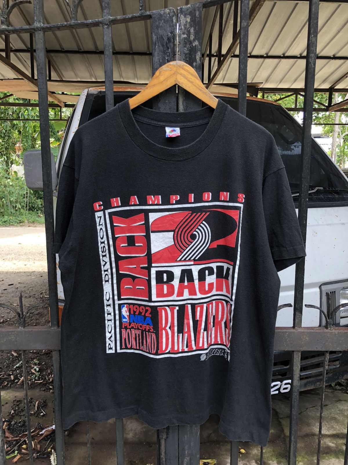 Fruit Of The Loom × NBA × Vintage Vintage 92 Portland Blazers NBA Back 2 Back Champions Size US L / EU 52-54 / 3 - 1 Thumbnail