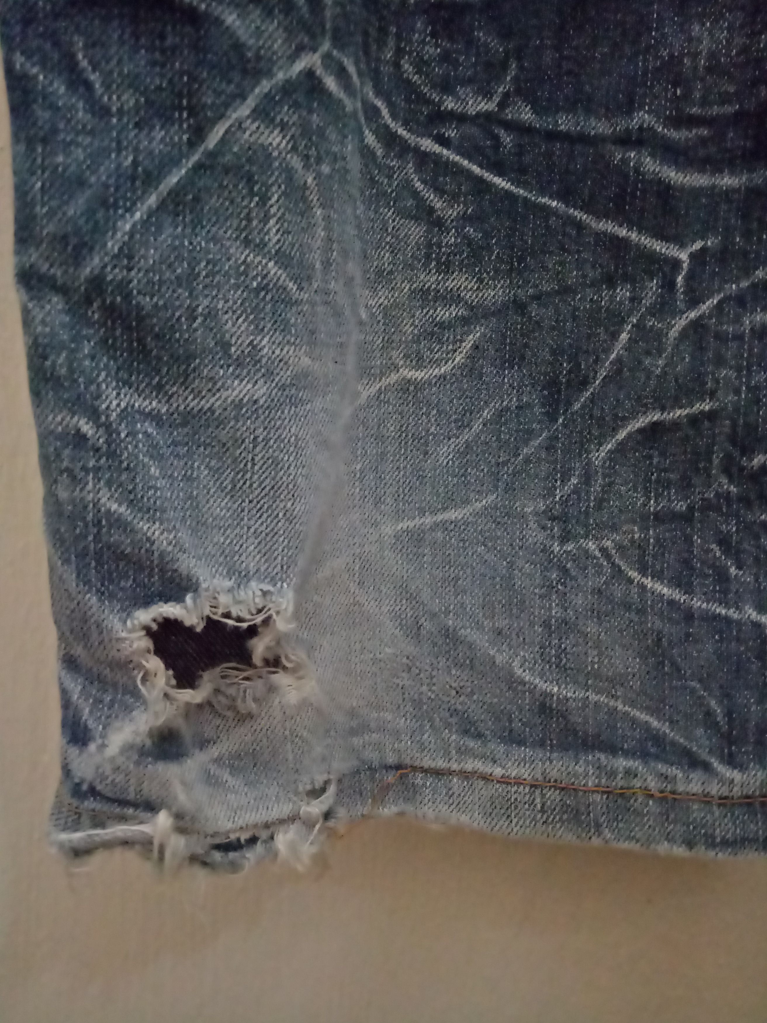 Designer × Japanese Brand Nylaus Jeans Double Waist Lightning Distressed Size US 34 / EU 50 - 5 Thumbnail