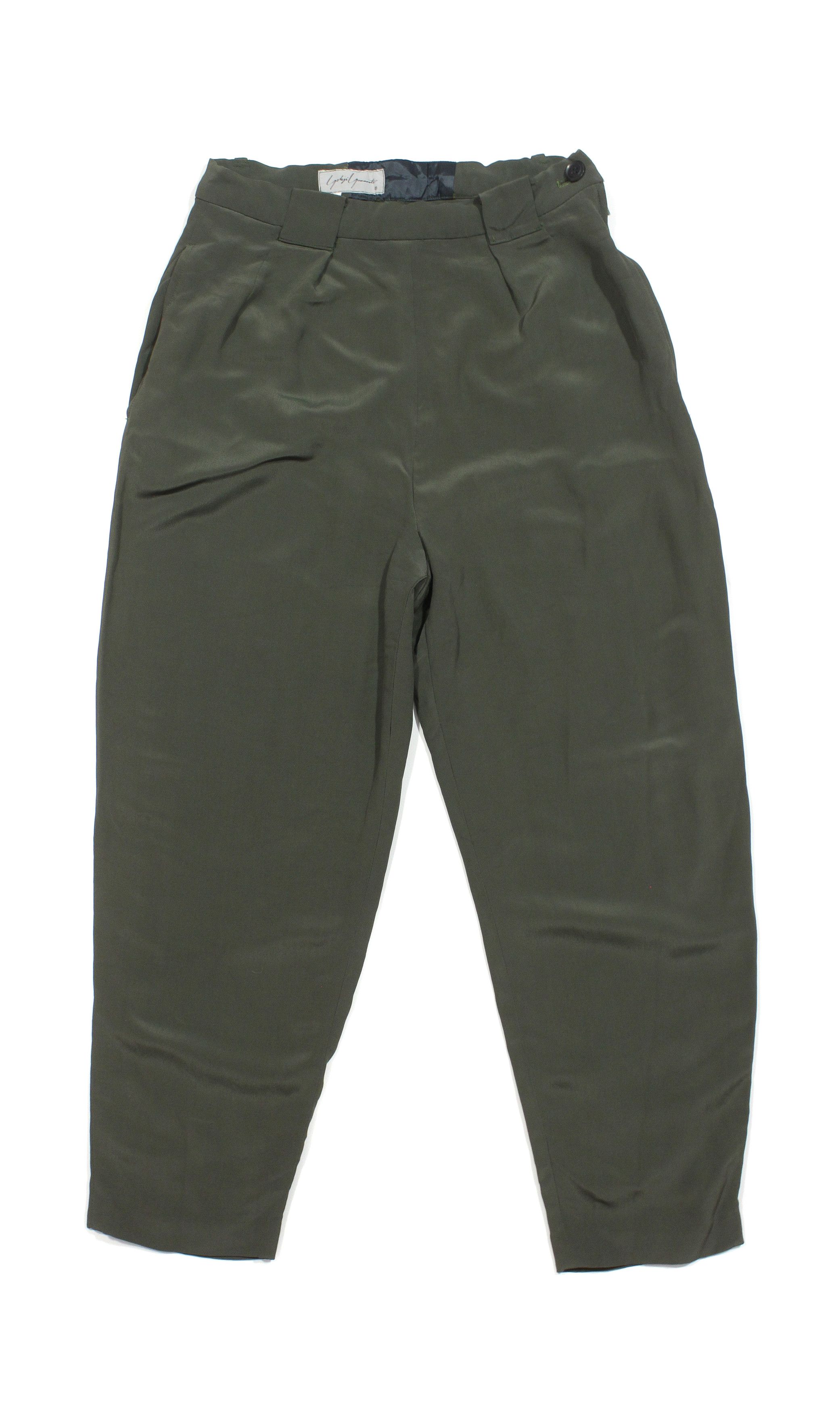 Yohji Yamamoto 90S Archive Nylon Silk Oversize Cropped Pants Vintage Size 28" / US 6 / IT 42 - 1 Thumbnail