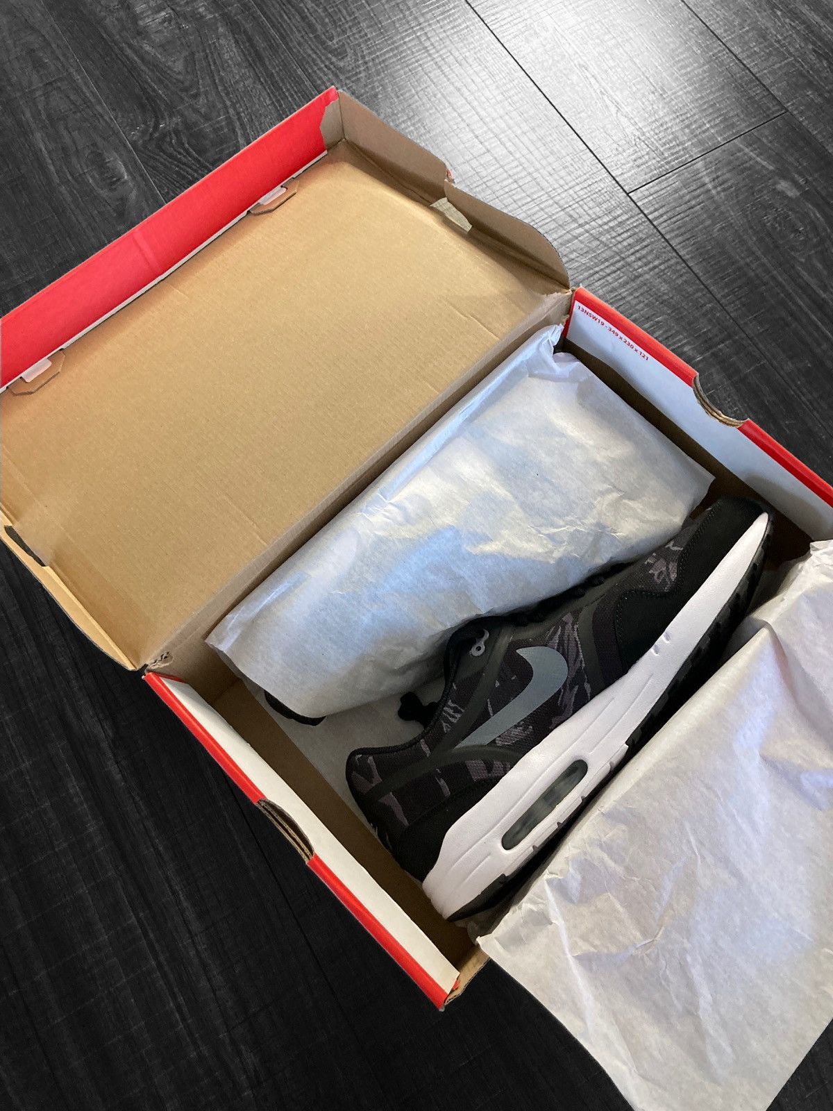 Nike NIKE Air Max 1 Prm Tape Black Camo Size US 12 / EU 45 - 2 Thumbnail