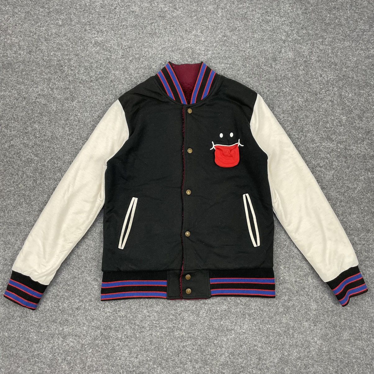 Japanese Brand × Vintage Up Smile Fleece Sherpa Reversible Varsity Jacket Size US M / EU 48-50 / 2 - 2 Thumbnail