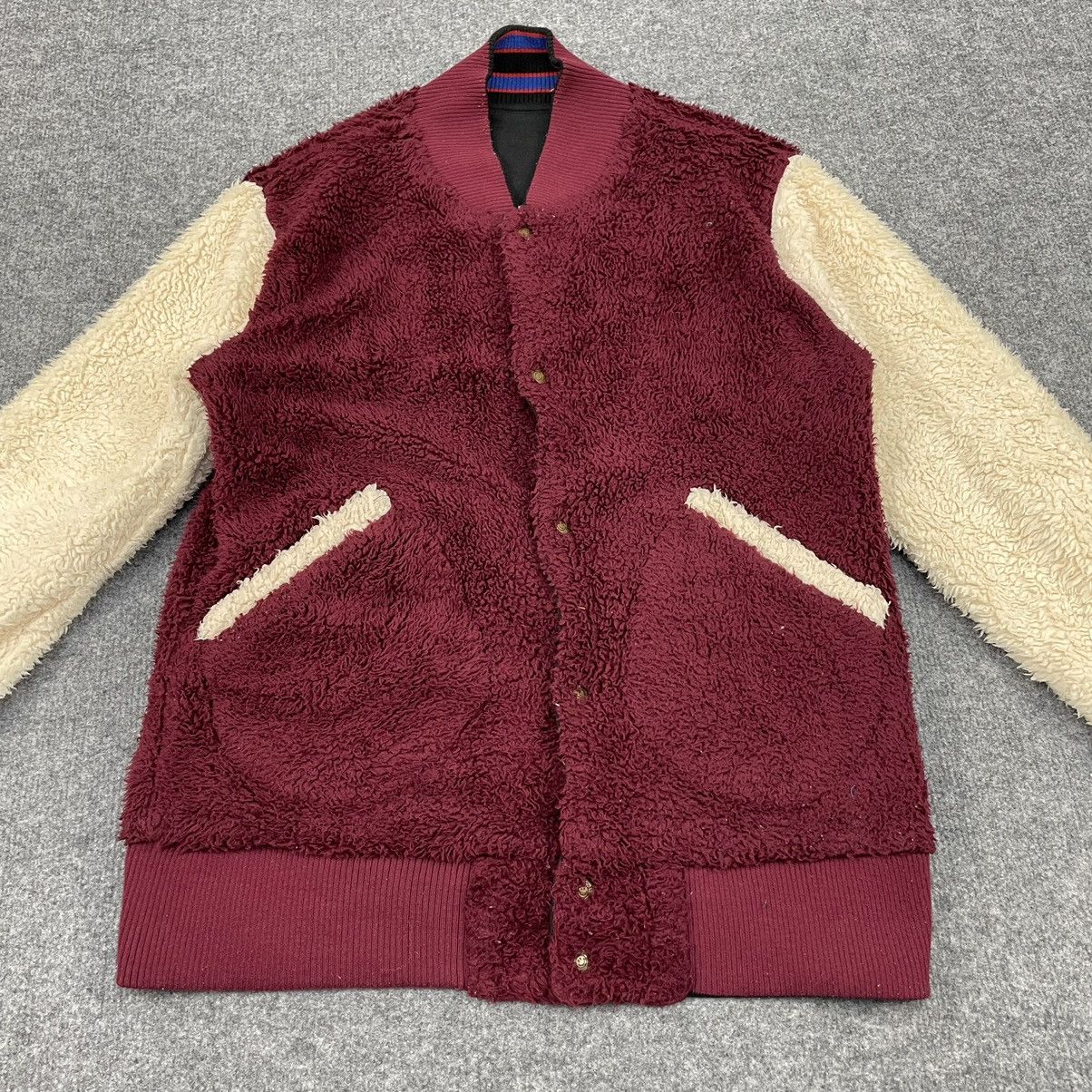 Japanese Brand × Vintage Up Smile Fleece Sherpa Reversible Varsity Jacket Size US M / EU 48-50 / 2 - 8 Thumbnail