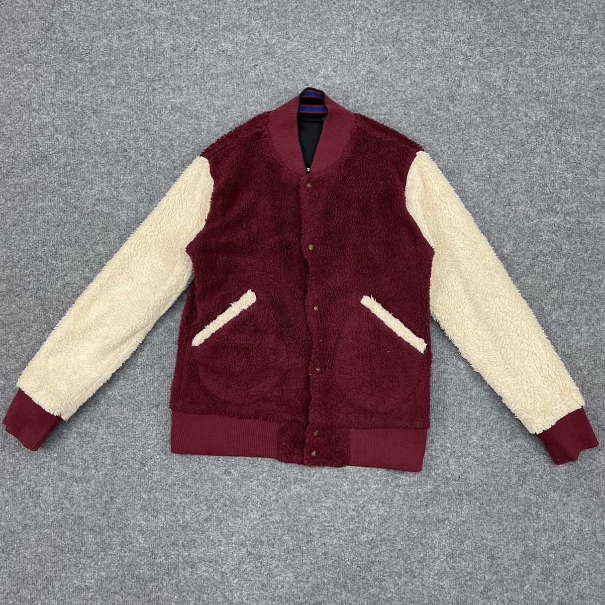 Japanese Brand × Vintage Up Smile Fleece Sherpa Reversible Varsity Jacket Size US M / EU 48-50 / 2 - 7 Thumbnail