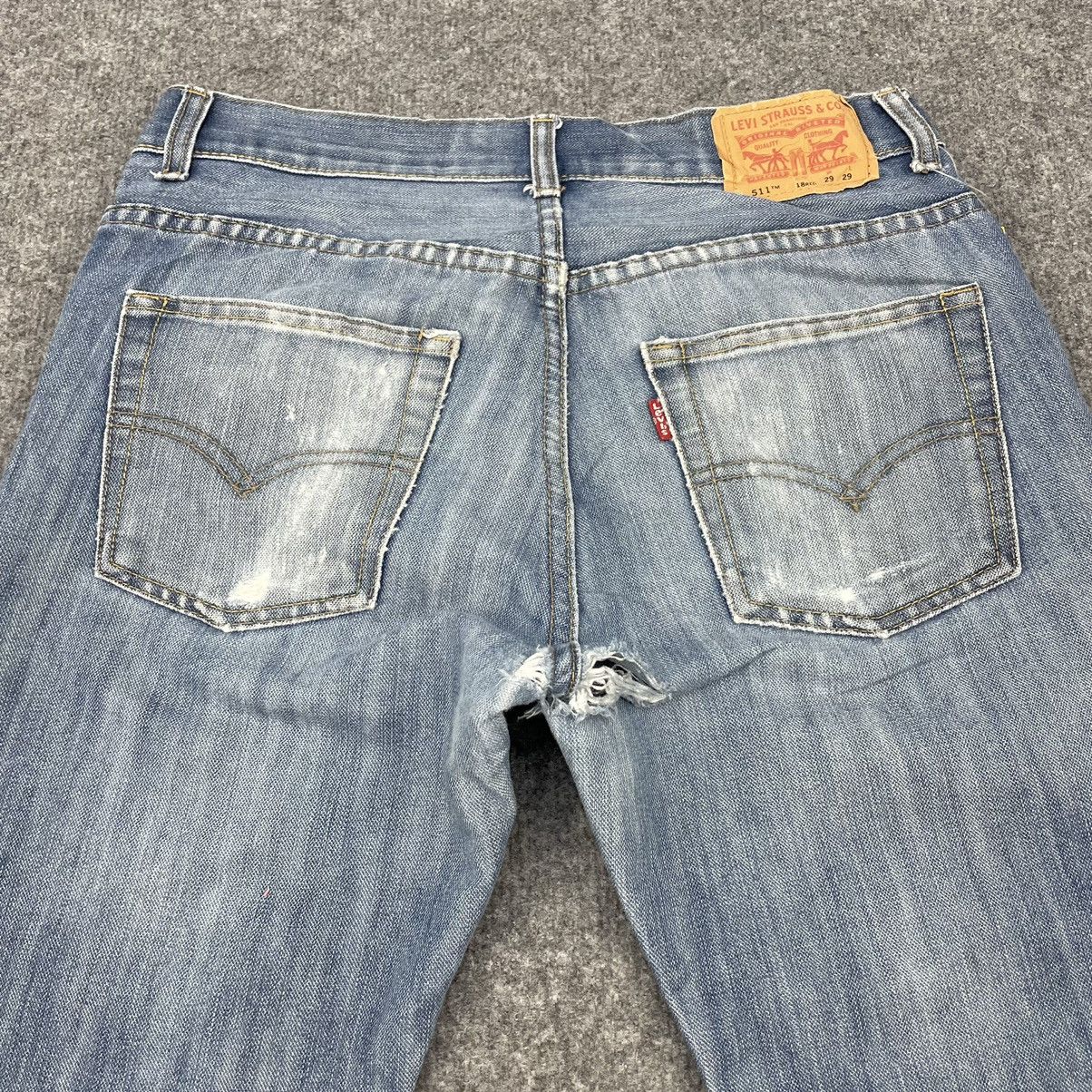 Levi's × Vintage Vintage Levi's 511 Distressed Light Wash Slim Fit -wc061 Size US 30 / EU 46 - 8 Thumbnail