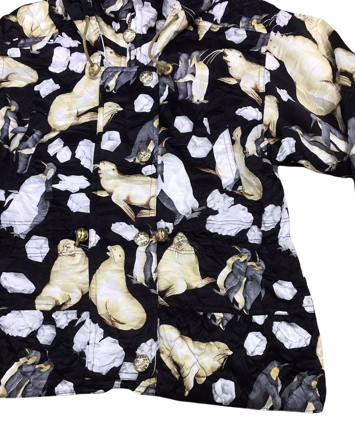 Japanese Brand × Kensho Abe × Vintage Kensho Abe Winter Animal Over Print Puffer Hoodie Jacket Size US M / EU 48-50 / 2 - 4 Thumbnail