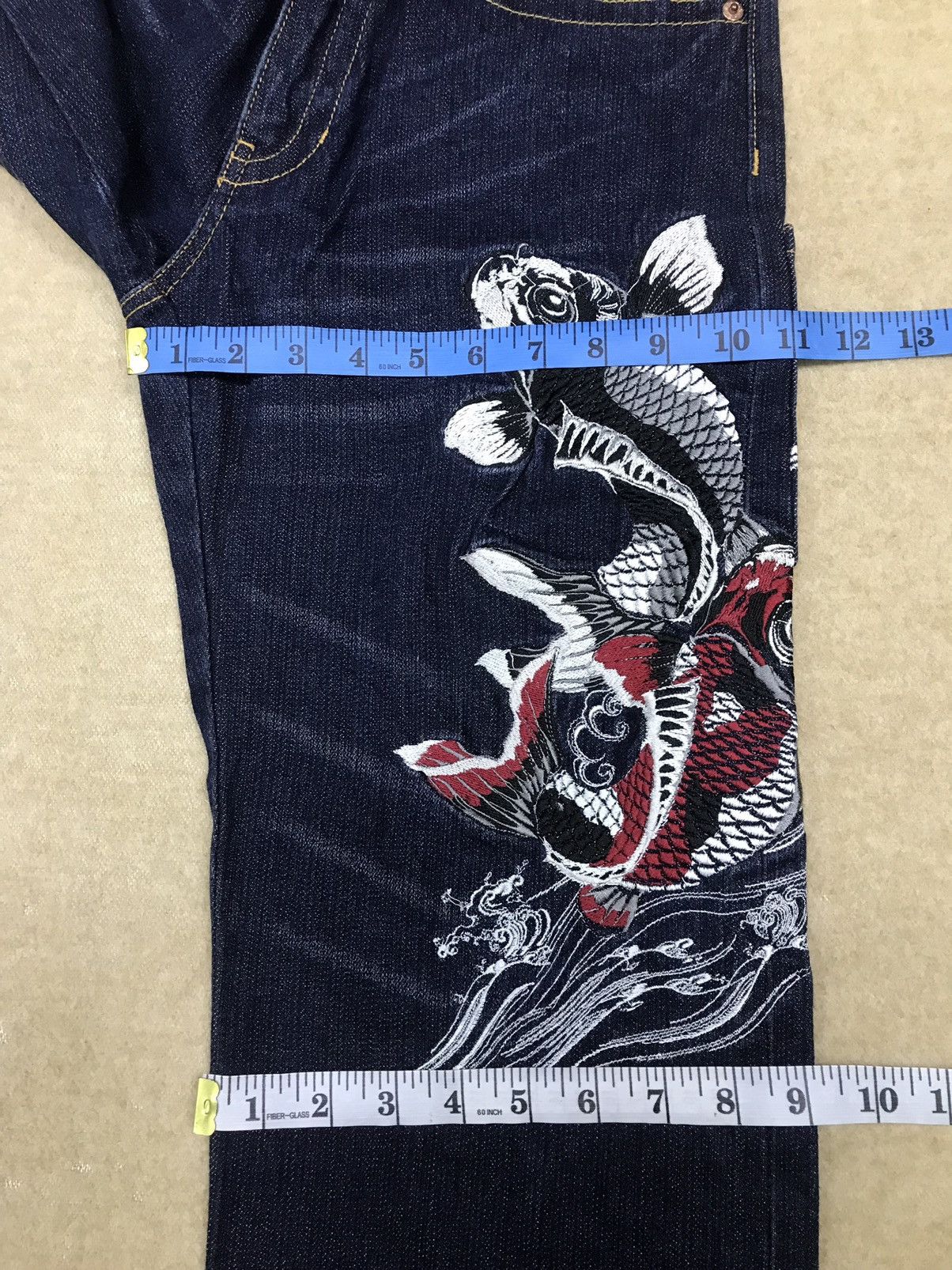 Japanese Brand Koi Fish Multi Pocket Denim Size 29x32 Size US 29 - 19 Thumbnail