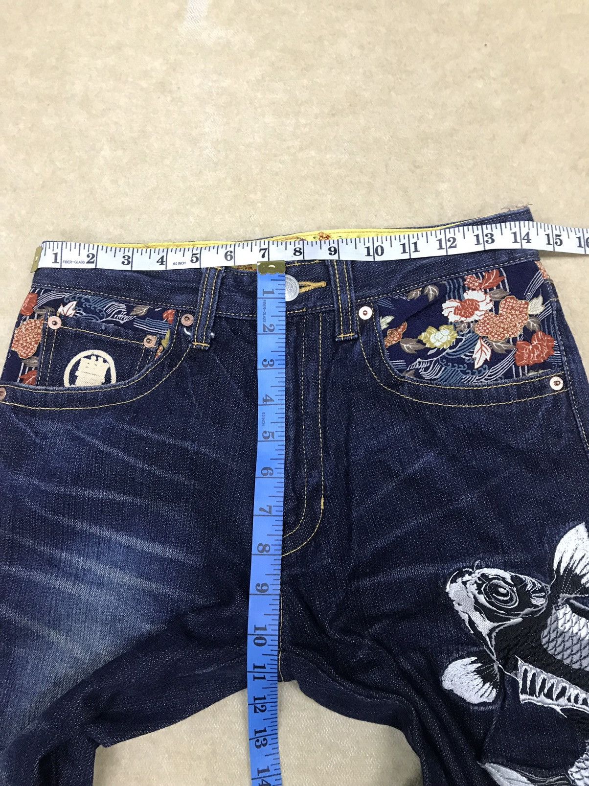 Japanese Brand Koi Fish Multi Pocket Denim Size 29x32 Size US 29 - 18 Thumbnail