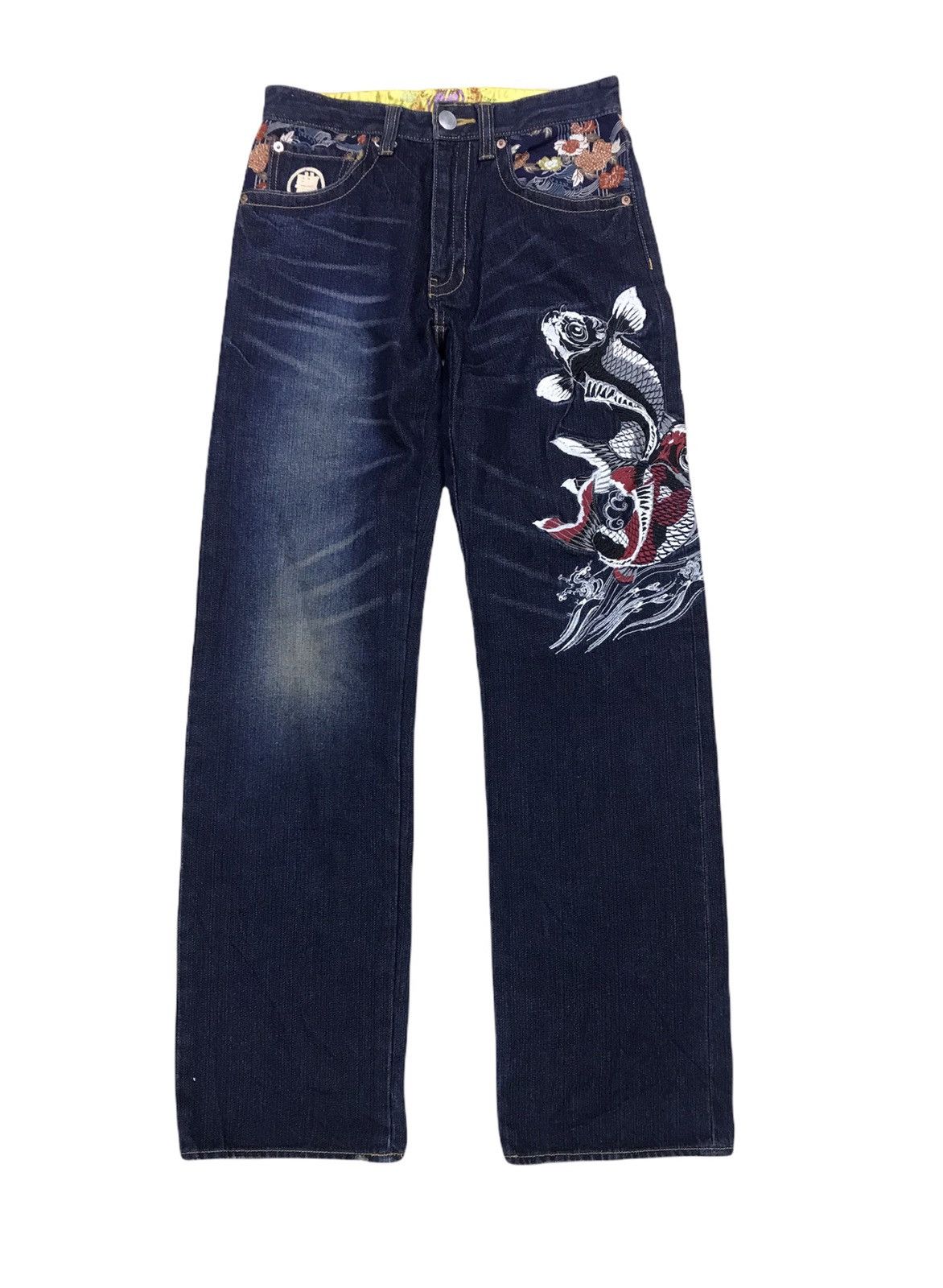 Japanese Brand Koi Fish Multi Pocket Denim Size 29x32 Size US 29 - 4 Thumbnail
