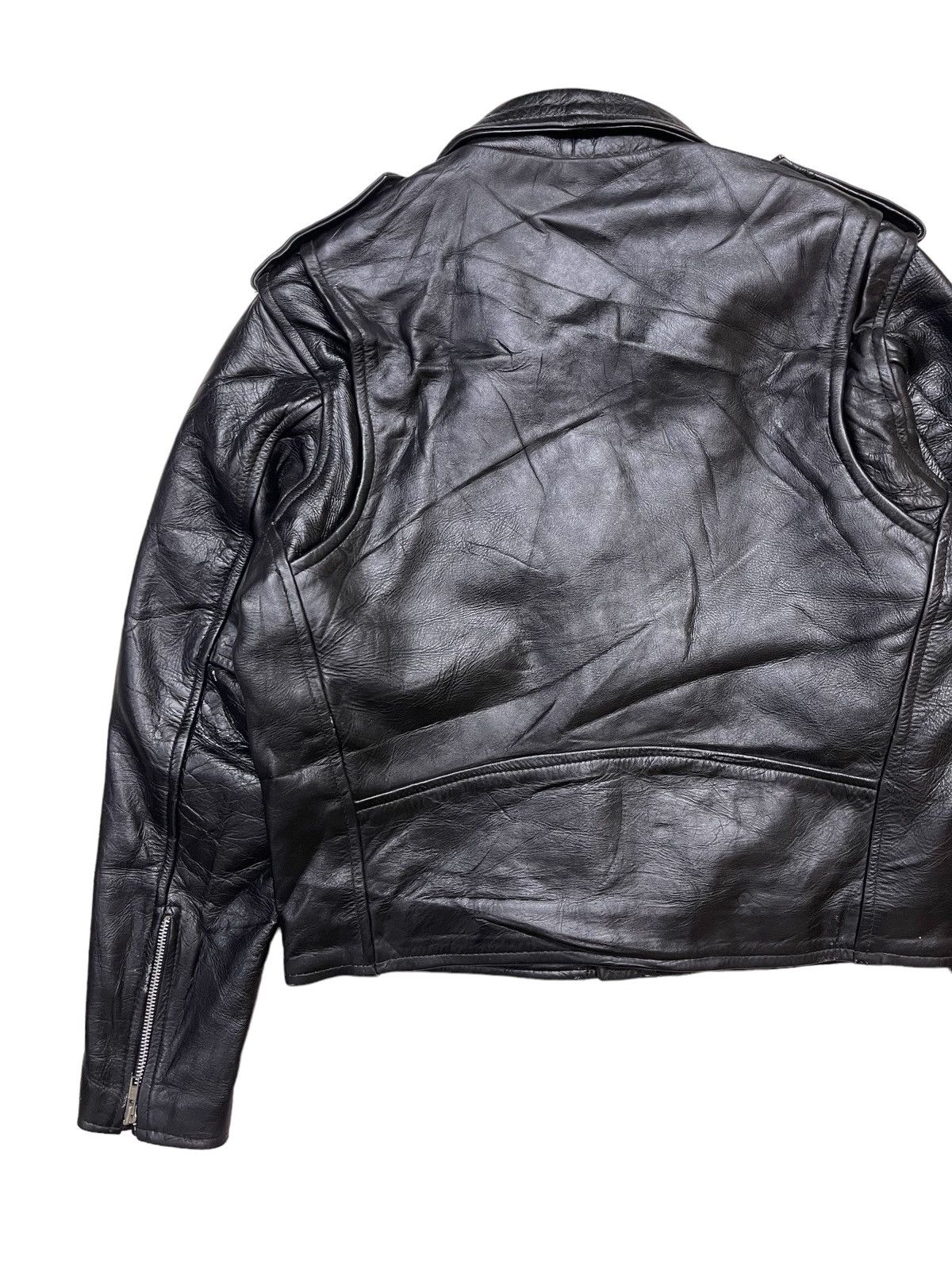 Vintage America Nostalgia Double Collar Motorcycle Leather Jacket Size US L / EU 52-54 / 3 - 10 Thumbnail
