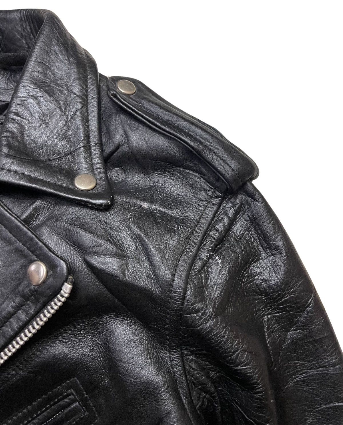Vintage America Nostalgia Double Collar Motorcycle Leather Jacket Size US L / EU 52-54 / 3 - 11 Thumbnail