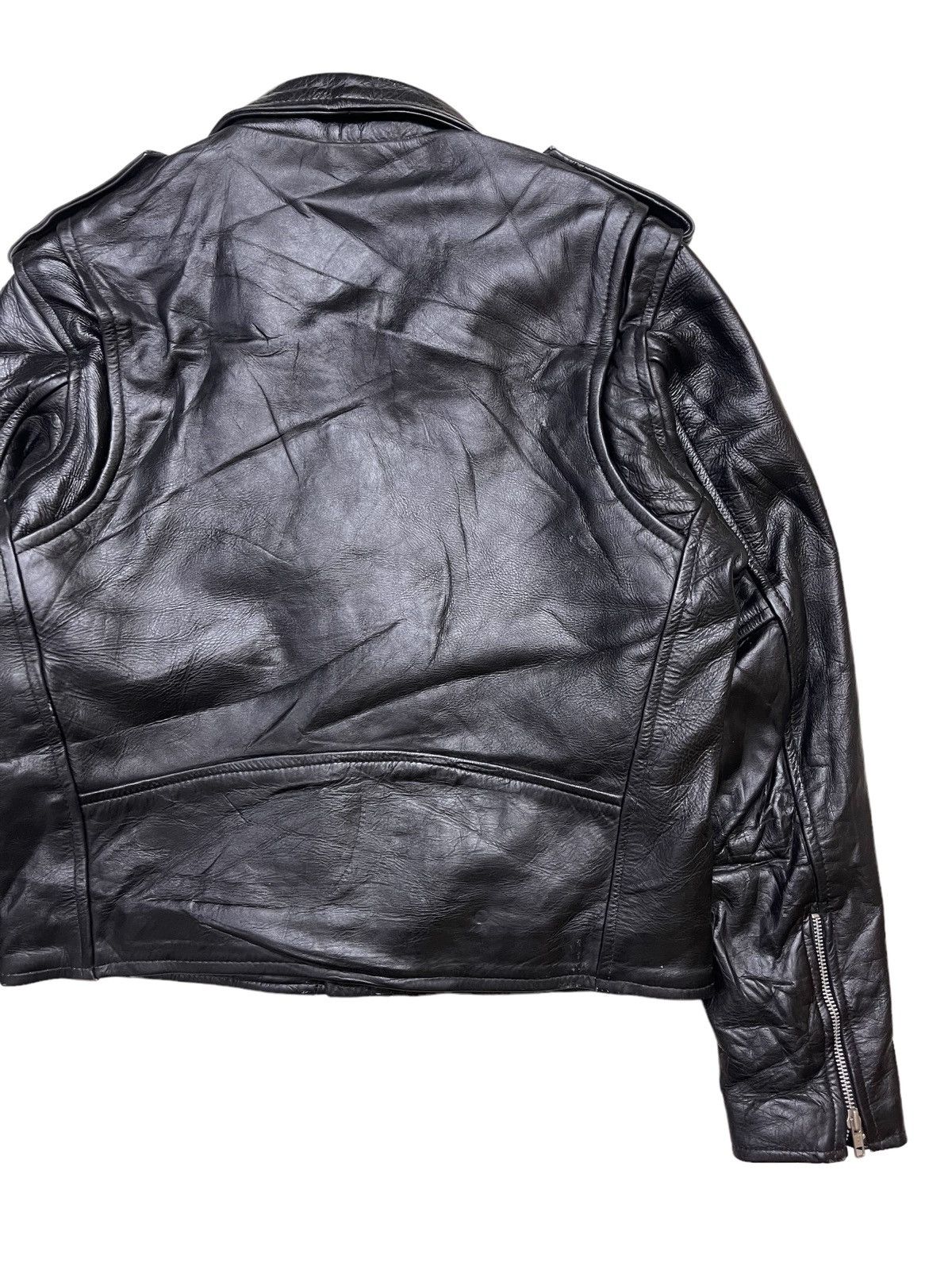 Vintage America Nostalgia Double Collar Motorcycle Leather Jacket Size US L / EU 52-54 / 3 - 9 Thumbnail