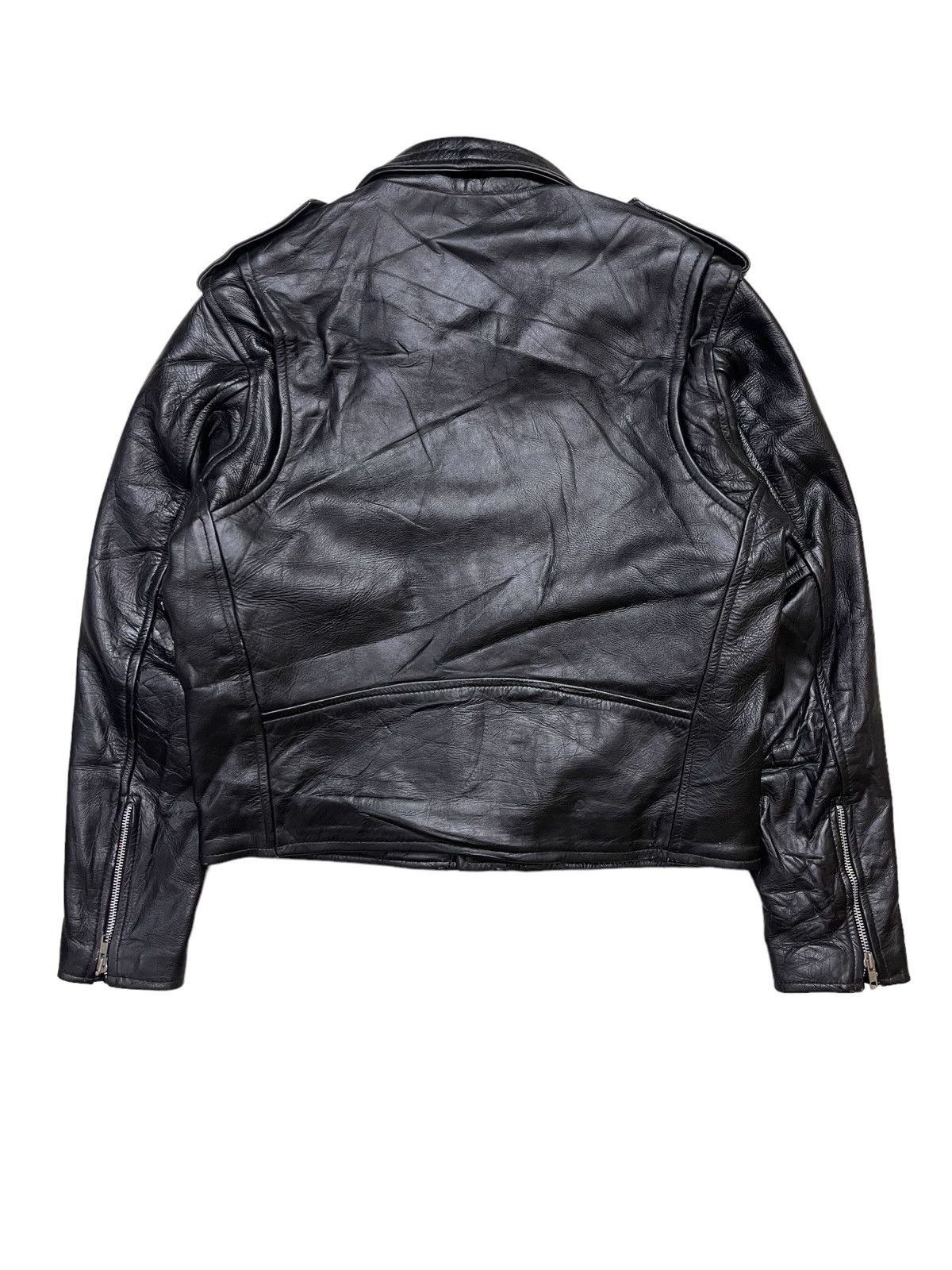 Vintage America Nostalgia Double Collar Motorcycle Leather Jacket Size US L / EU 52-54 / 3 - 2 Thumbnail