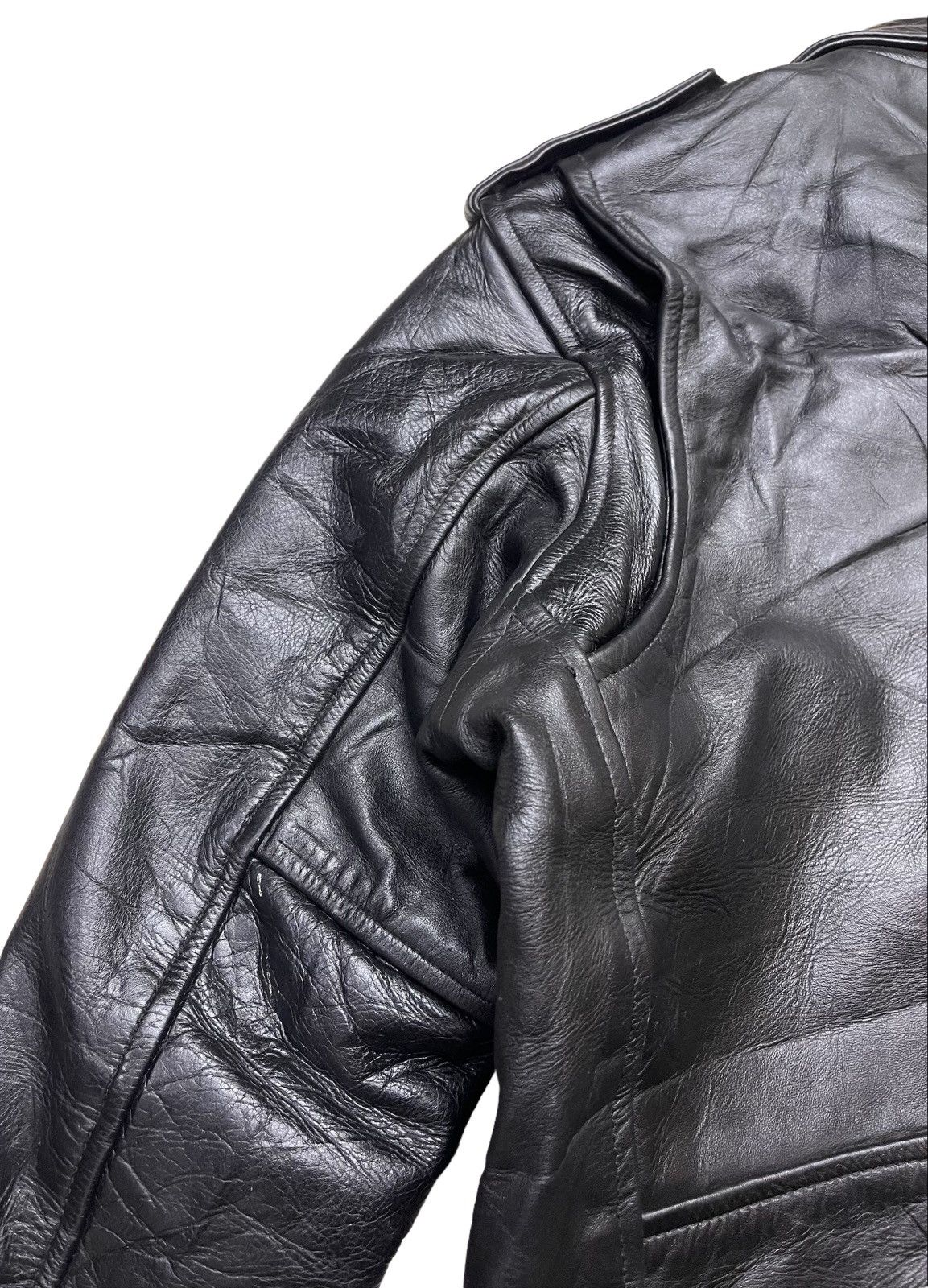 Vintage America Nostalgia Double Collar Motorcycle Leather Jacket Size US L / EU 52-54 / 3 - 12 Thumbnail