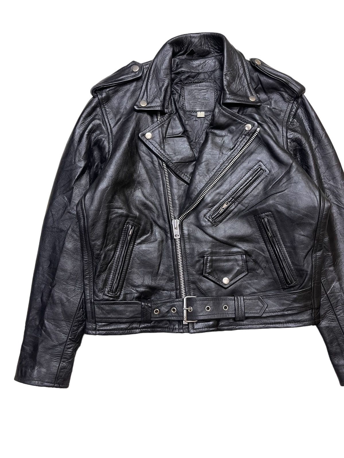 Vintage America Nostalgia Double Collar Motorcycle Leather Jacket Size US L / EU 52-54 / 3 - 7 Thumbnail
