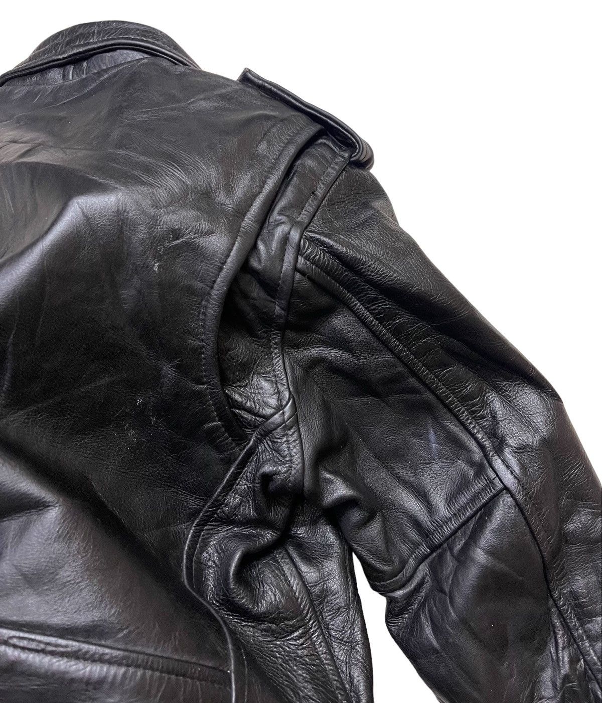 Vintage America Nostalgia Double Collar Motorcycle Leather Jacket Size US L / EU 52-54 / 3 - 13 Thumbnail