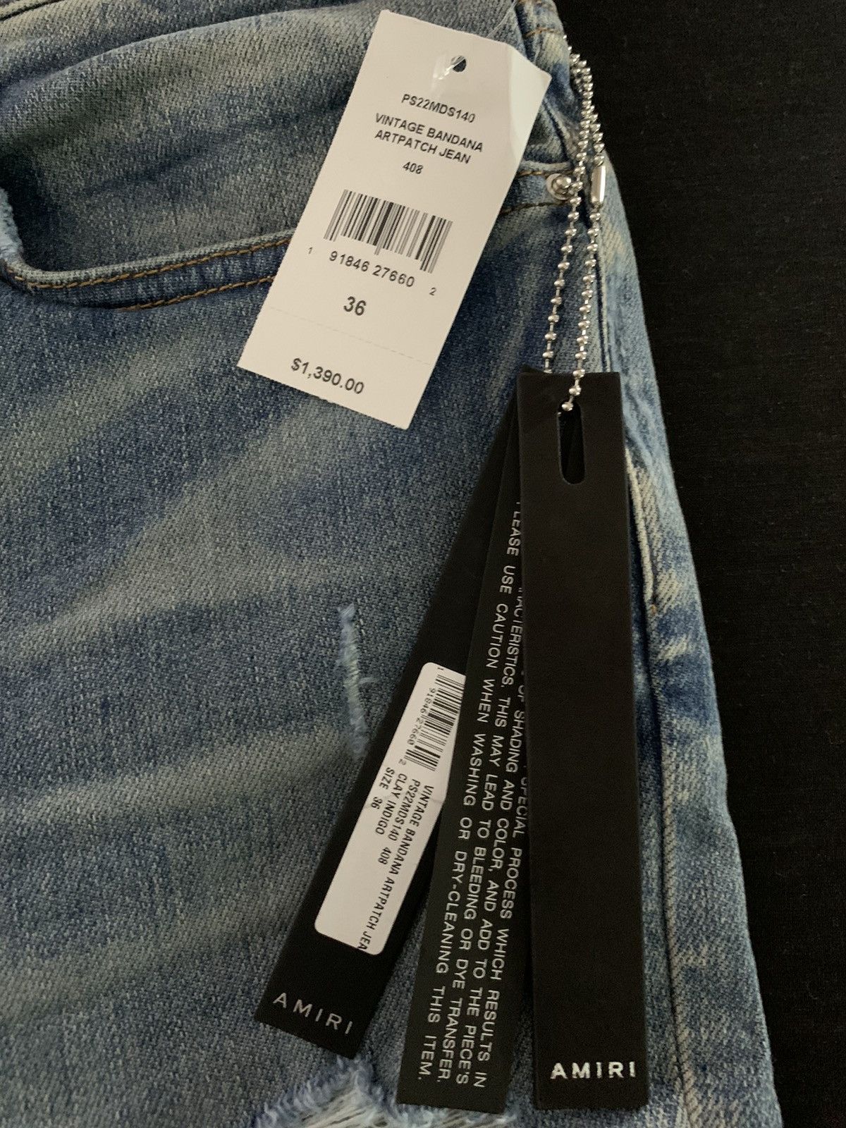 Amiri Amiri Orange Bandana Art Patch Denim Jeans Size US 36 / EU 52 - 4 Thumbnail