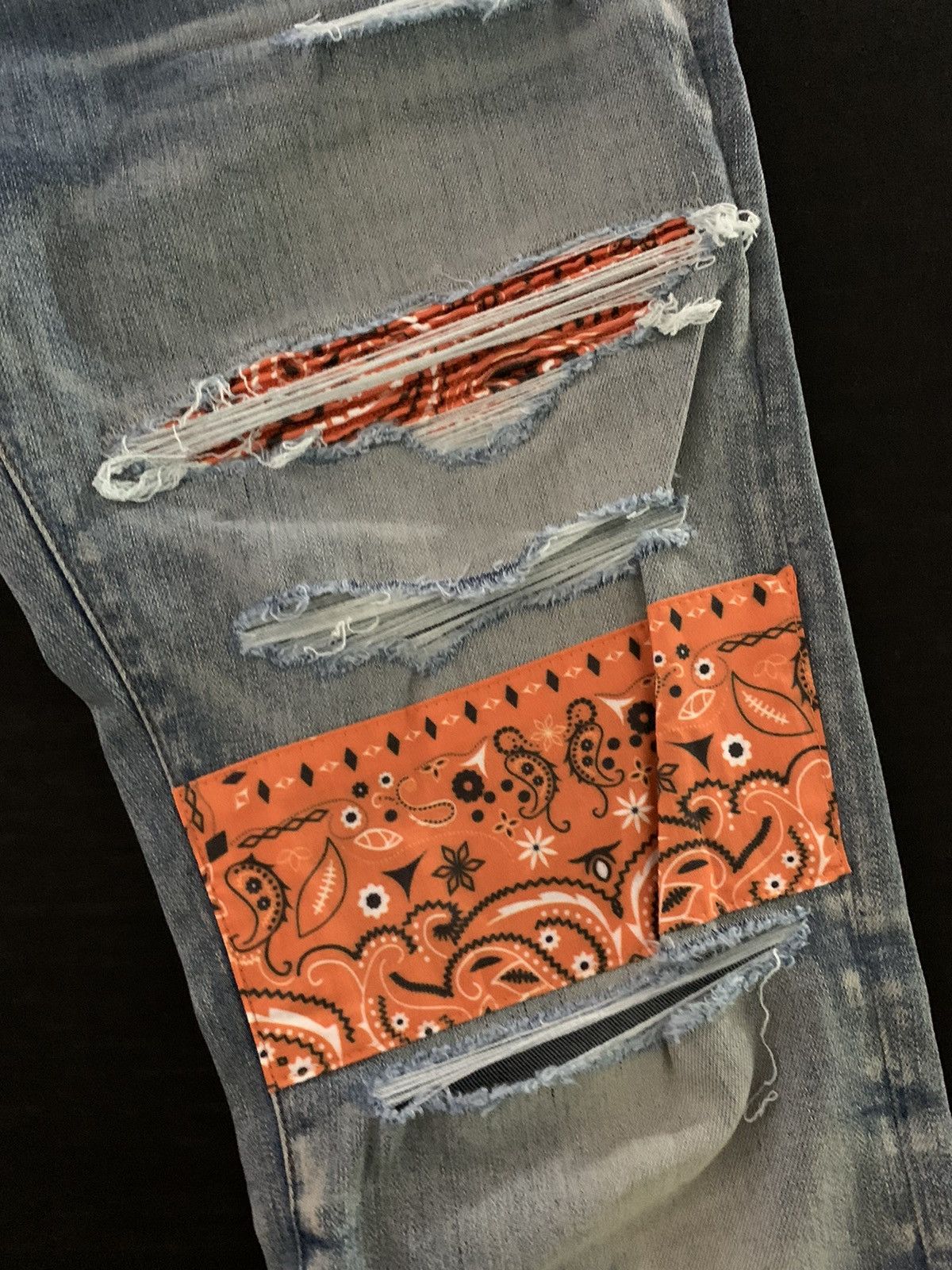 Amiri Amiri Orange Bandana Art Patch Denim Jeans Size US 36 / EU 52 - 3 Thumbnail