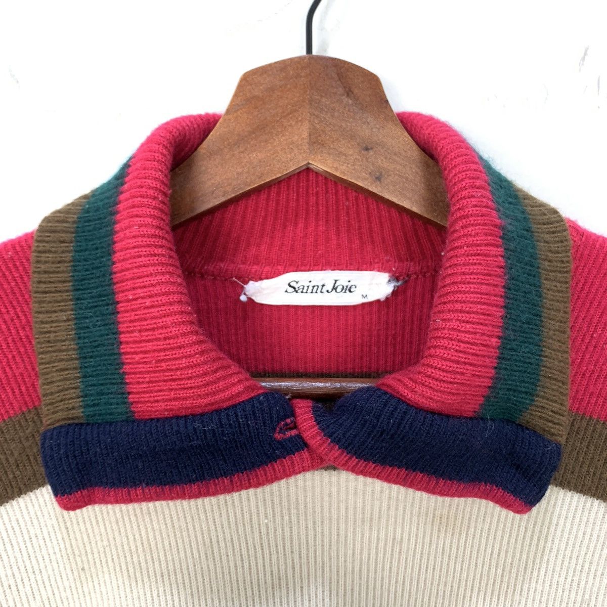 Aran Isles Knitwear × Designer SAINT JOIE Pullover Pure Knitwear Collar Sweatshirt Sweater Size US M / EU 48-50 / 2 - 8 Thumbnail