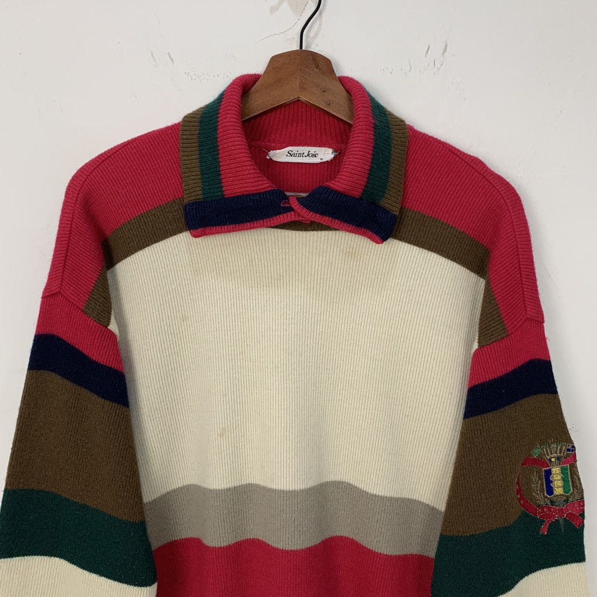 Aran Isles Knitwear × Designer SAINT JOIE Pullover Pure Knitwear Collar Sweatshirt Sweater Size US M / EU 48-50 / 2 - 3 Thumbnail