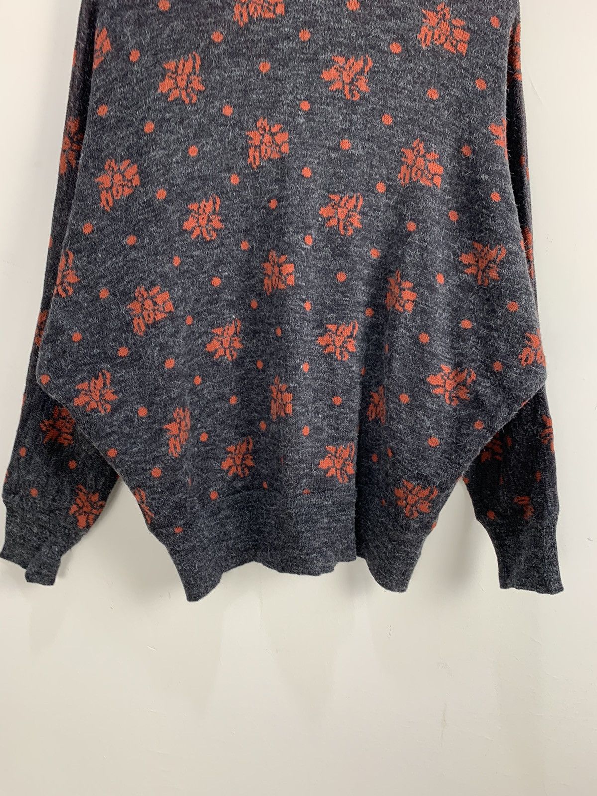 Aran Isles Knitwear × Japanese Brand BON CARAT Fullprint Intarsia BatWing Mohair Kimono Cardigan Size L / US 10 / IT 46 - 11 Thumbnail
