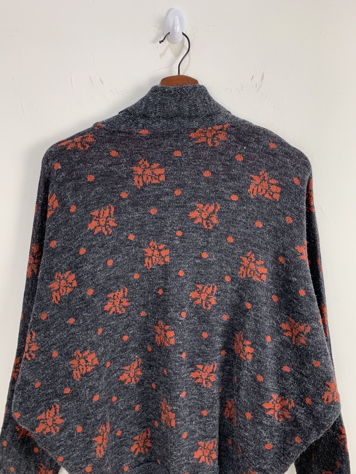 Aran Isles Knitwear × Japanese Brand BON CARAT Fullprint Intarsia BatWing Mohair Kimono Cardigan Size L / US 10 / IT 46 - 10 Thumbnail