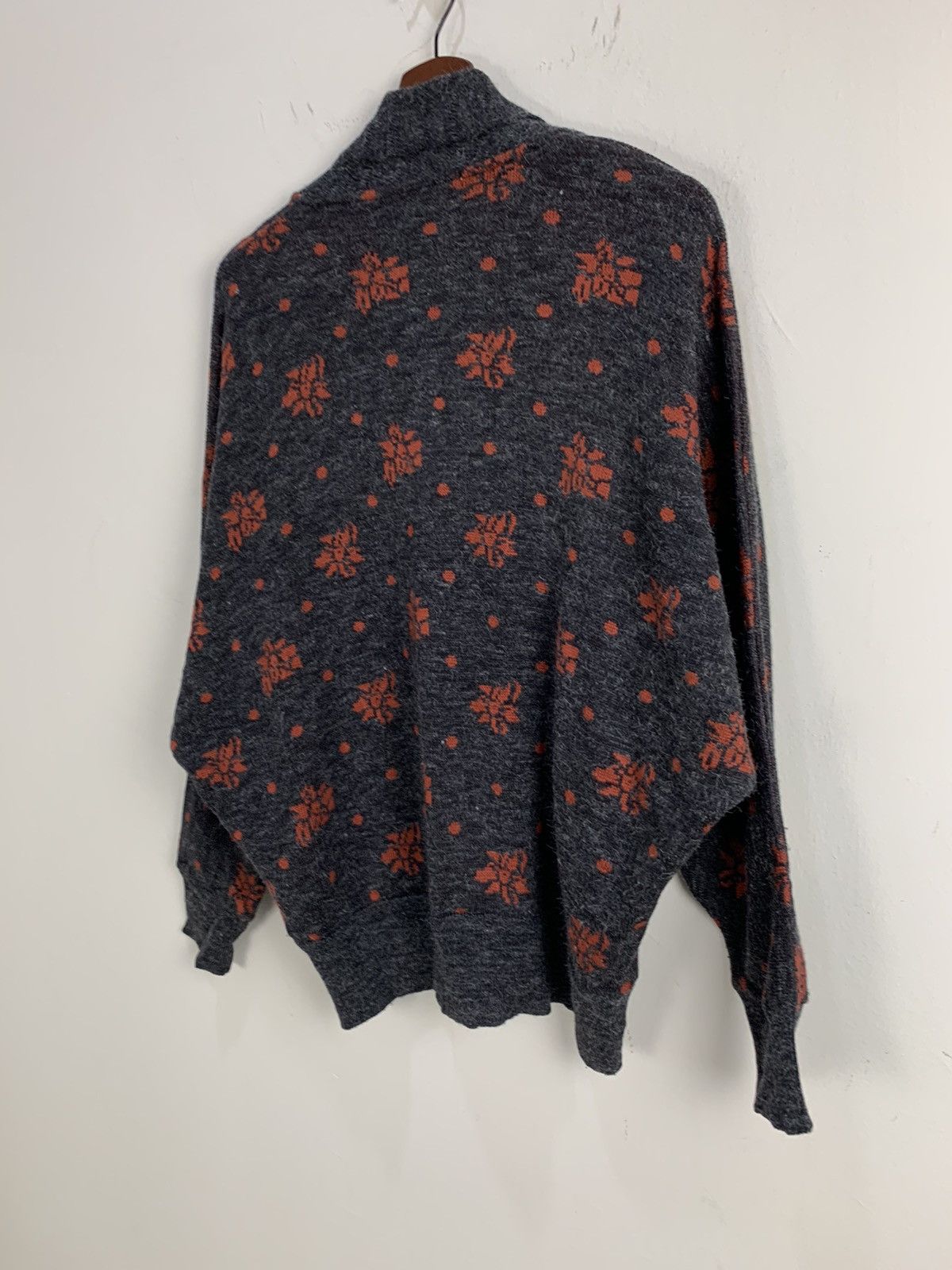 Aran Isles Knitwear × Japanese Brand BON CARAT Fullprint Intarsia BatWing Mohair Kimono Cardigan Size L / US 10 / IT 46 - 13 Thumbnail