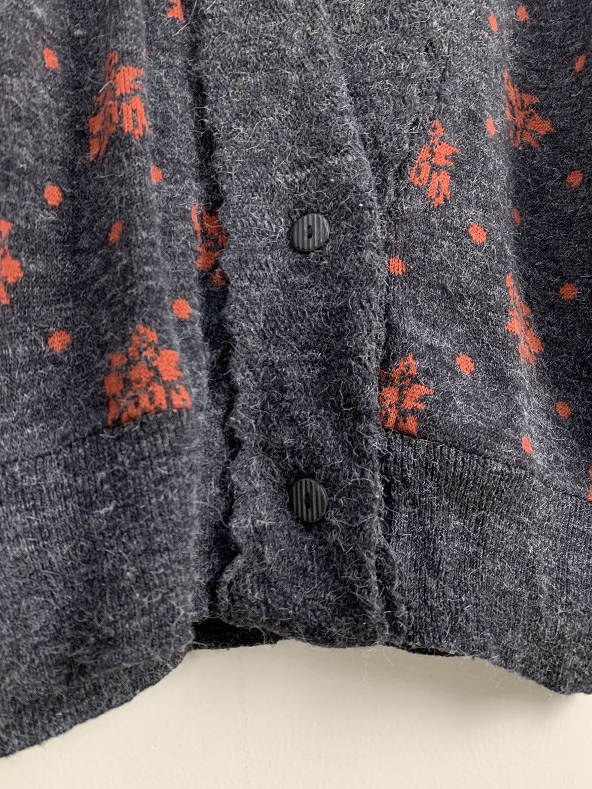 Aran Isles Knitwear × Japanese Brand BON CARAT Fullprint Intarsia BatWing Mohair Kimono Cardigan Size L / US 10 / IT 46 - 8 Thumbnail