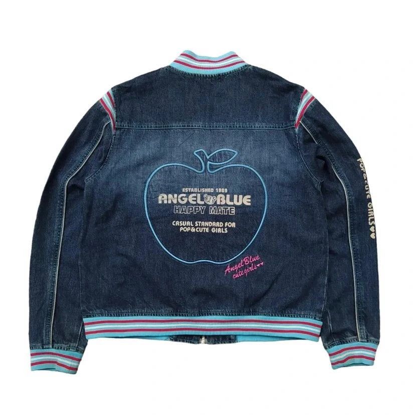 Vintage Angel Blue Zipper Denim Jacket