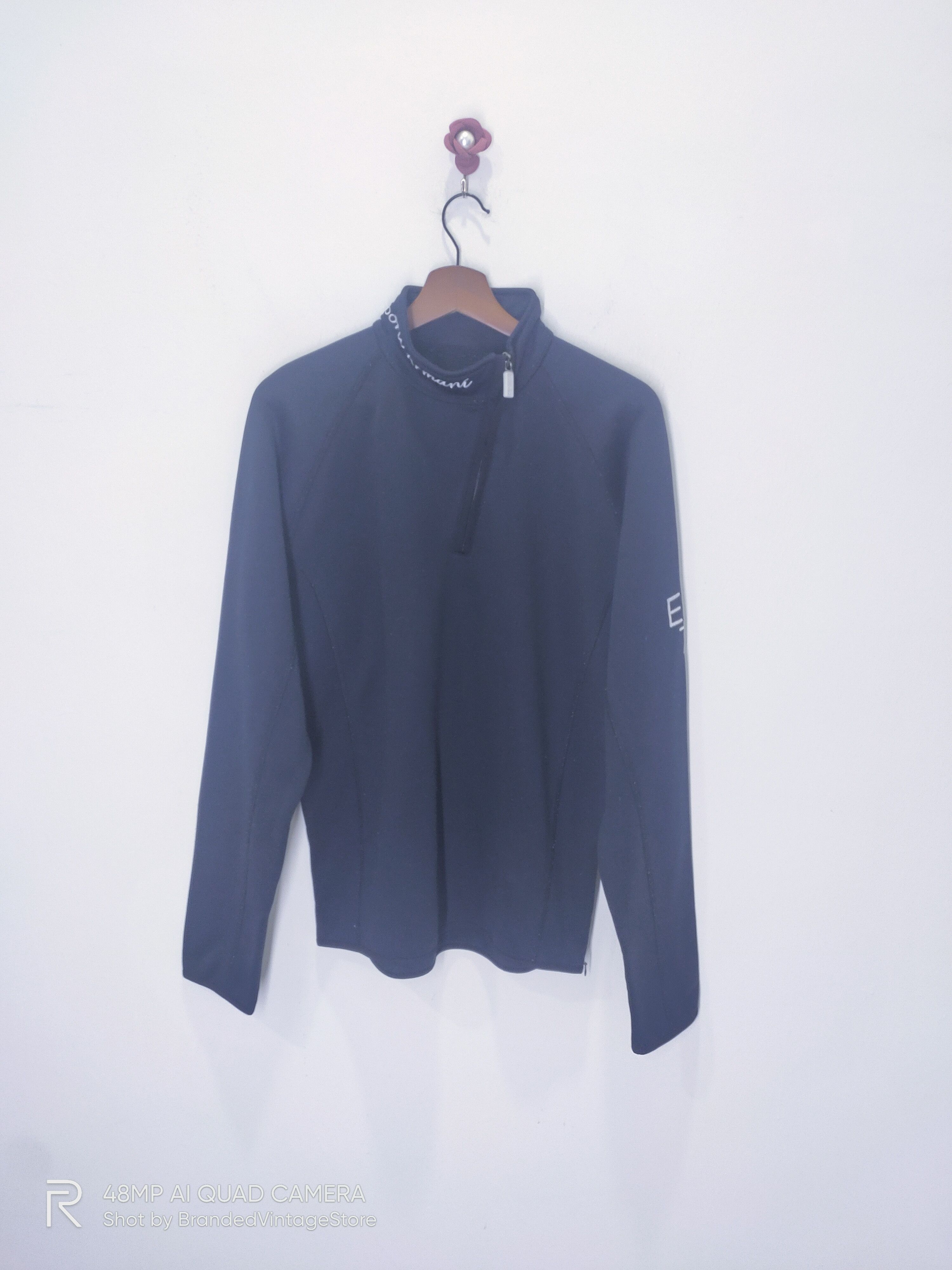 Emporio Armani × Gear for Sports × Japanese Brand EMPORIO ARMANI EA7 SlimFit Thigh Zip Diver Biker Sweatshirt Size US L / EU 52-54 / 3 - 1 Thumbnail