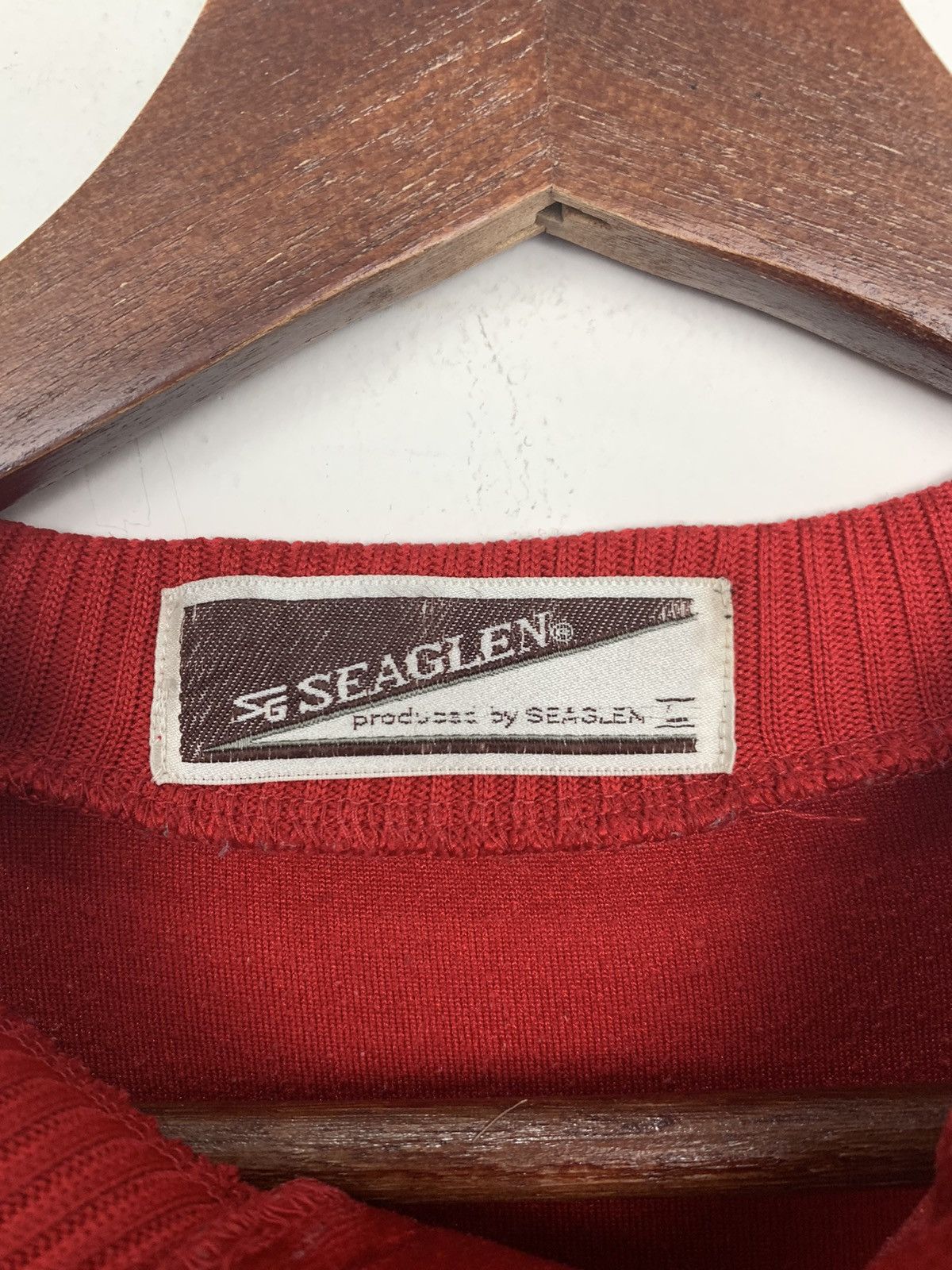 Other SEAGLEN Vintage 80s Velvet Half Button Red Skate Sweatshirt Size M / US 6-8 / IT 42-44 - 12 Thumbnail