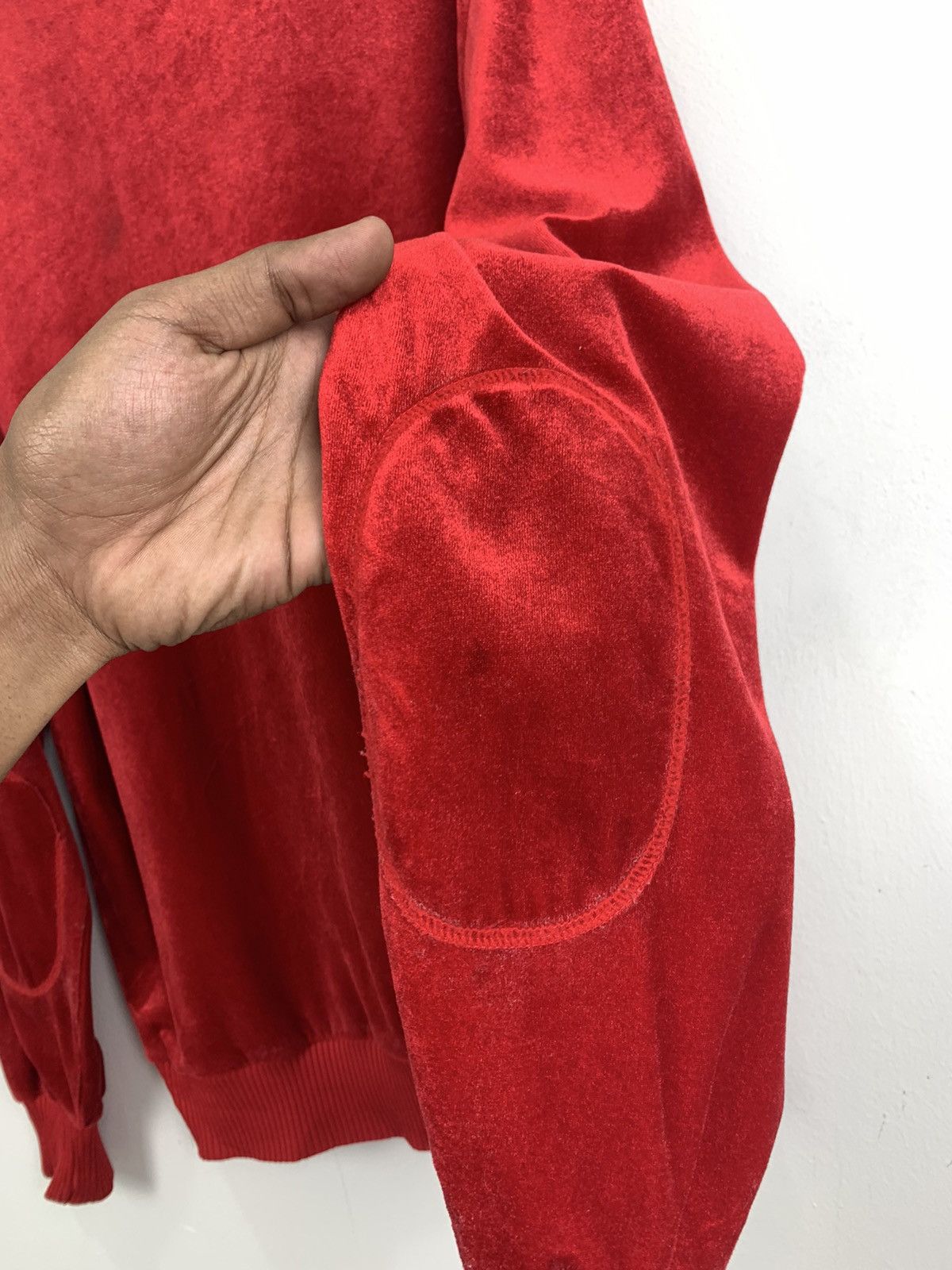 Other SEAGLEN Vintage 80s Velvet Half Button Red Skate Sweatshirt Size M / US 6-8 / IT 42-44 - 10 Thumbnail
