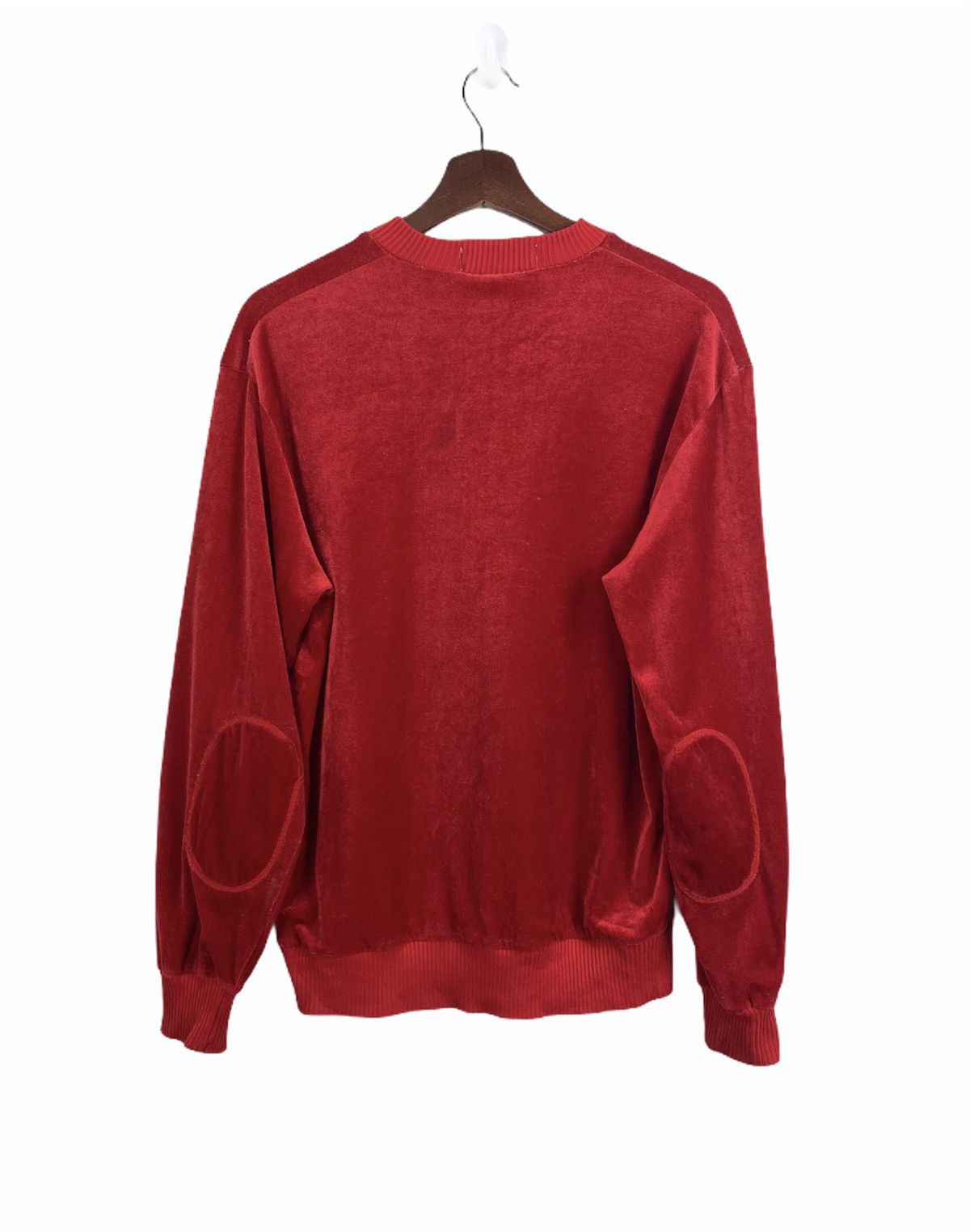 Other SEAGLEN Vintage 80s Velvet Half Button Red Skate Sweatshirt Size M / US 6-8 / IT 42-44 - 2 Thumbnail