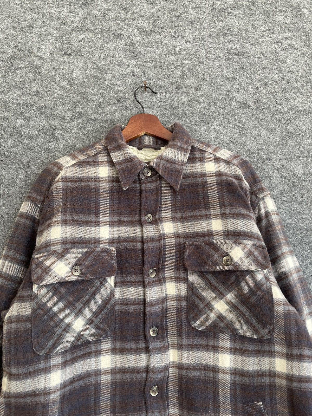 Gents × Vintage GENT’S FLANNEL SHEARLING JACKET Size US L / EU 52-54 / 3 - 2 Thumbnail