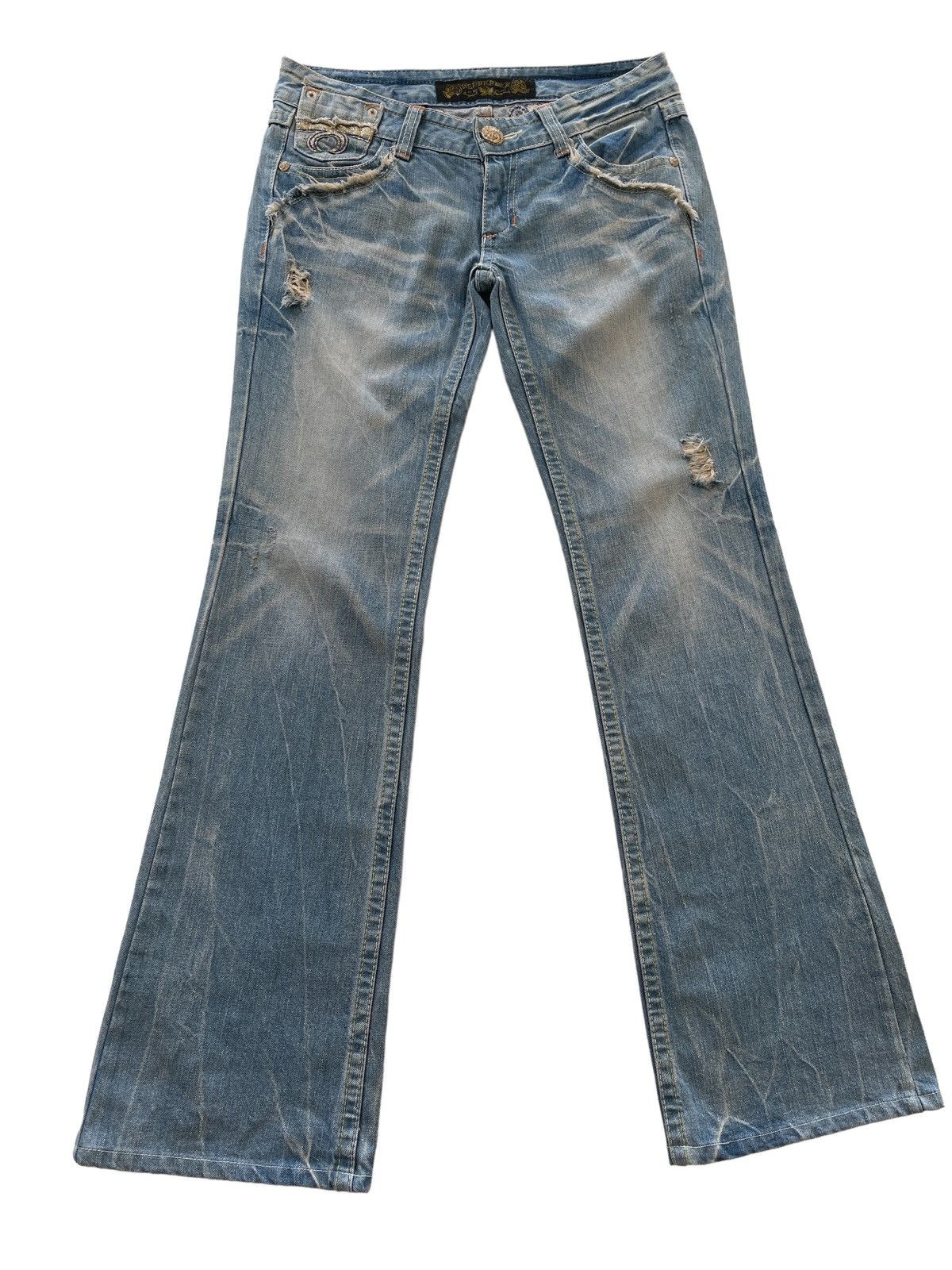 Japanese Brand Red Pepper Rusty Flared Denim Size US 31 - 4 Thumbnail