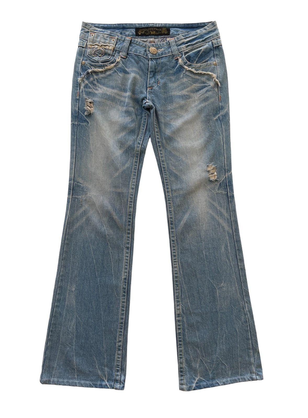 Japanese Brand Red Pepper Rusty Flared Denim Size US 31 - 1 Thumbnail