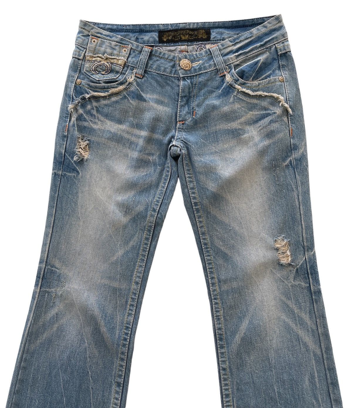Japanese Brand Red Pepper Rusty Flared Denim Size US 31 - 5 Thumbnail