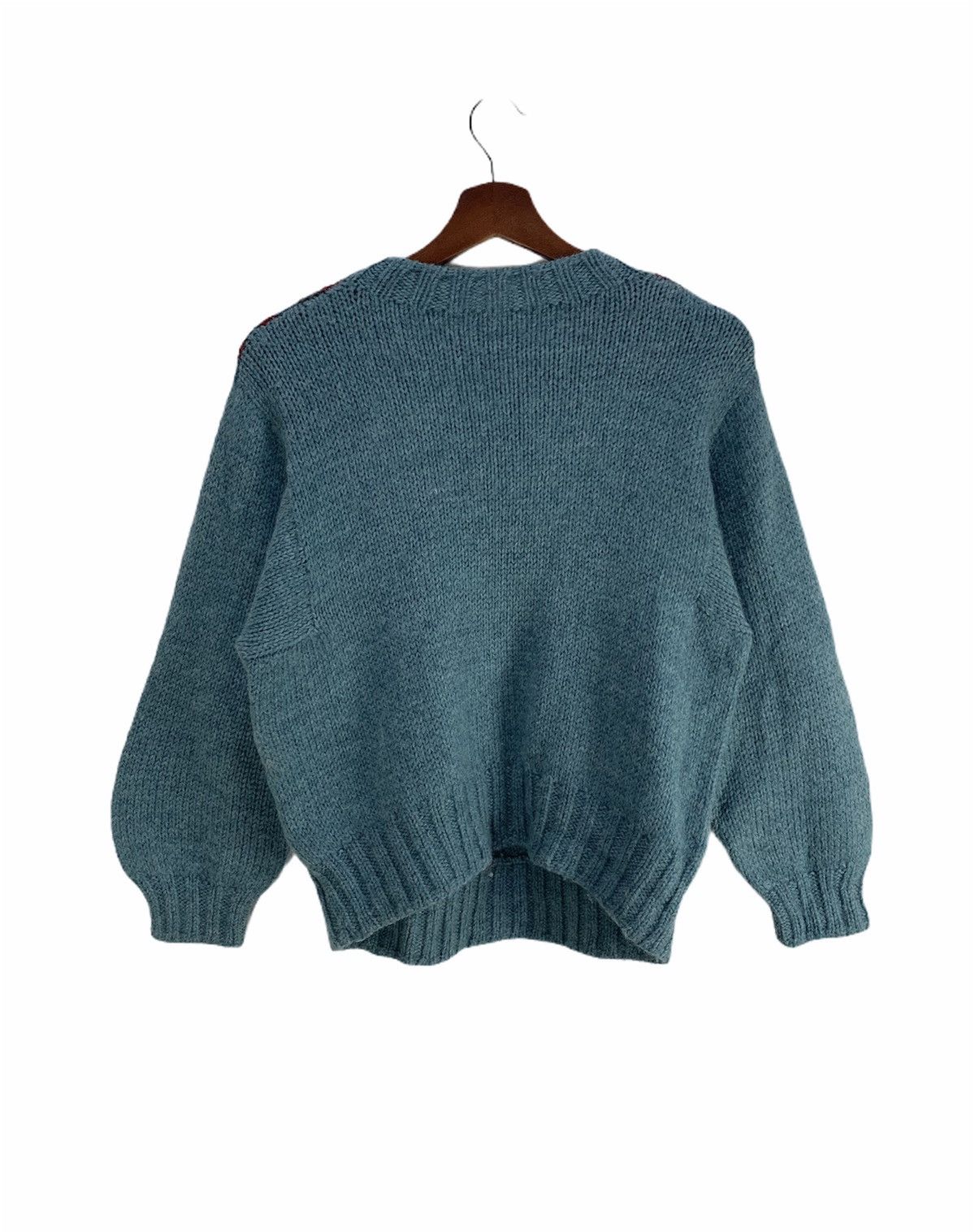 Designer × Traditional Weatherwear Vintage 80s Twist Cable Vneck Mohair Wool Knitwear Sweater Size US M / EU 48-50 / 2 - 2 Thumbnail