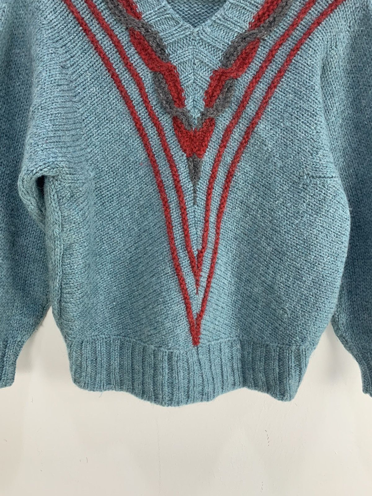 Designer × Traditional Weatherwear Vintage 80s Twist Cable Vneck Mohair Wool Knitwear Sweater Size US M / EU 48-50 / 2 - 4 Thumbnail