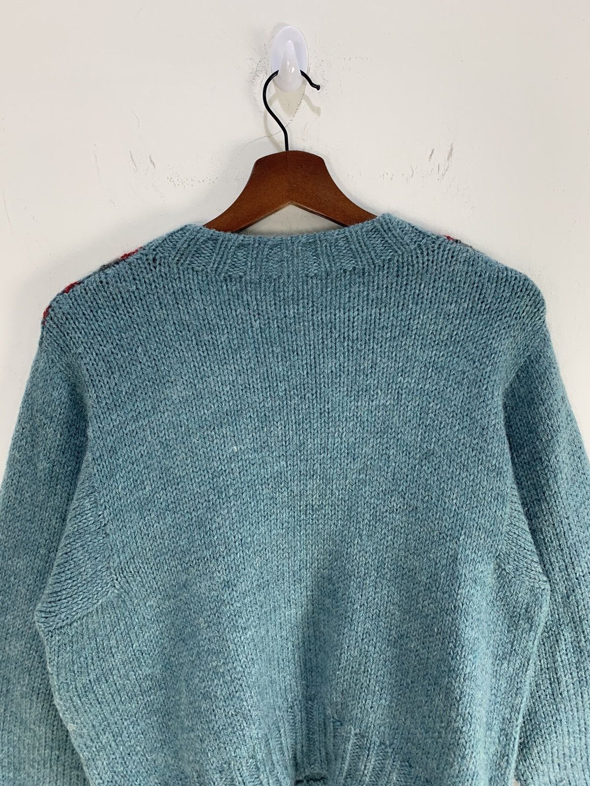 Designer × Traditional Weatherwear Vintage 80s Twist Cable Vneck Mohair Wool Knitwear Sweater Size US M / EU 48-50 / 2 - 8 Thumbnail