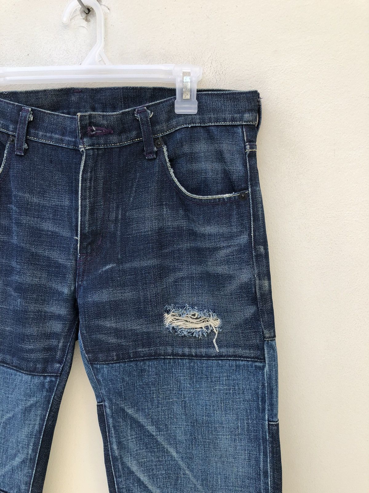 Neighborhood × Vintage RARE!! Vintage Neighborhood Japan Rips Denim Patchwork Jeans Size US 32 / EU 48 - 12 Thumbnail
