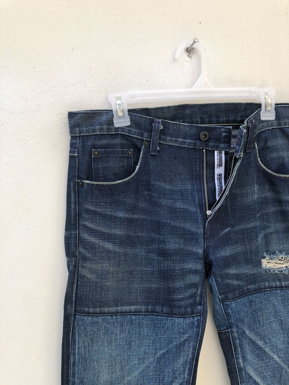 Neighborhood × Vintage RARE!! Vintage Neighborhood Japan Rips Denim Patchwork Jeans Size US 32 / EU 48 - 8 Thumbnail