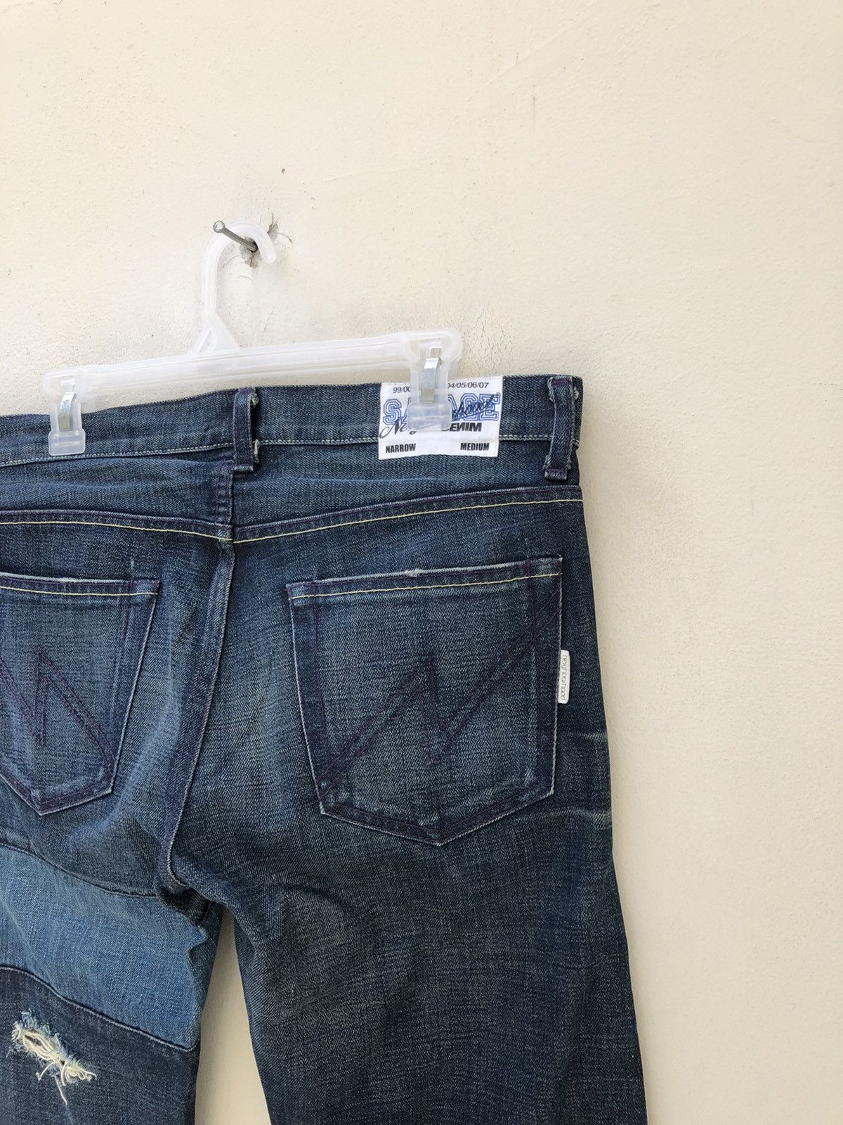 Neighborhood × Vintage RARE!! Vintage Neighborhood Japan Rips Denim Patchwork Jeans Size US 32 / EU 48 - 19 Thumbnail