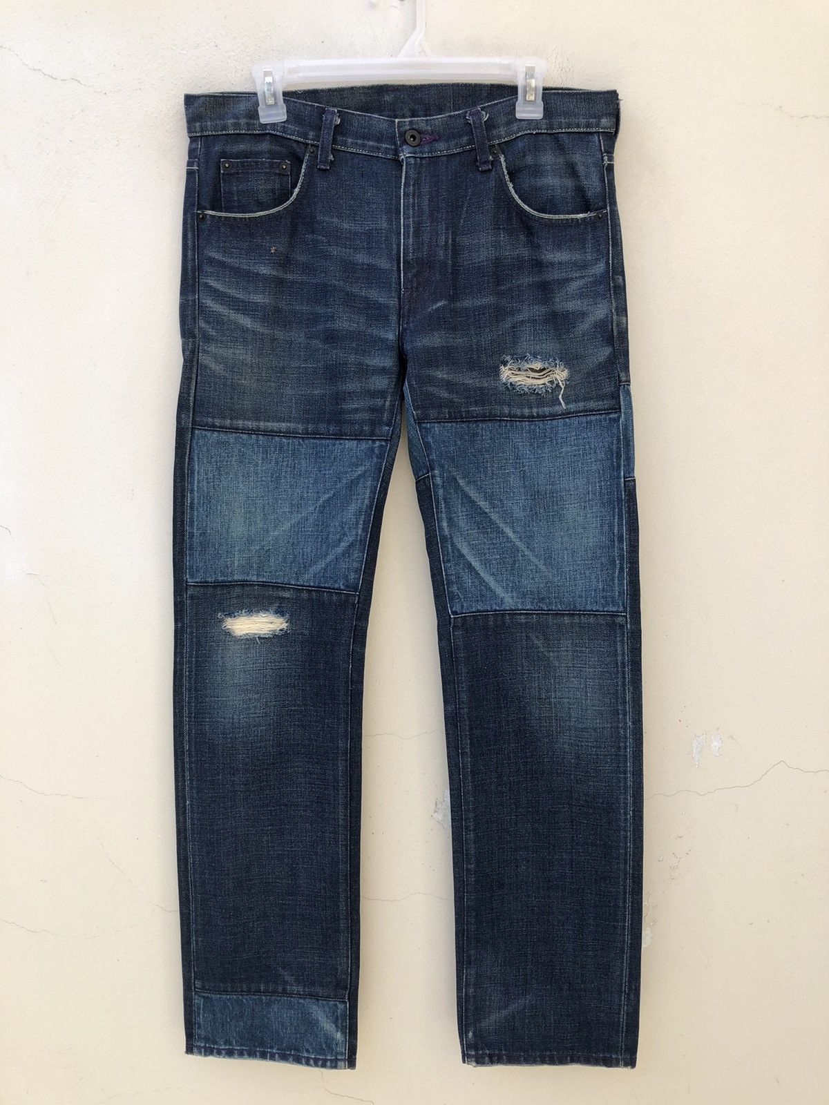 Neighborhood × Vintage RARE!! Vintage Neighborhood Japan Rips Denim Patchwork Jeans Size US 32 / EU 48 - 6 Thumbnail