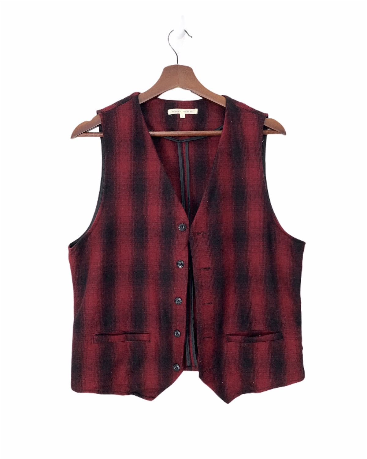 Japanese Brand BROWNY VINTAGE Wool Buffalo TartanPlaid Checker Vest Jacket Size M / US 6-8 / IT 42-44 - 3 Thumbnail