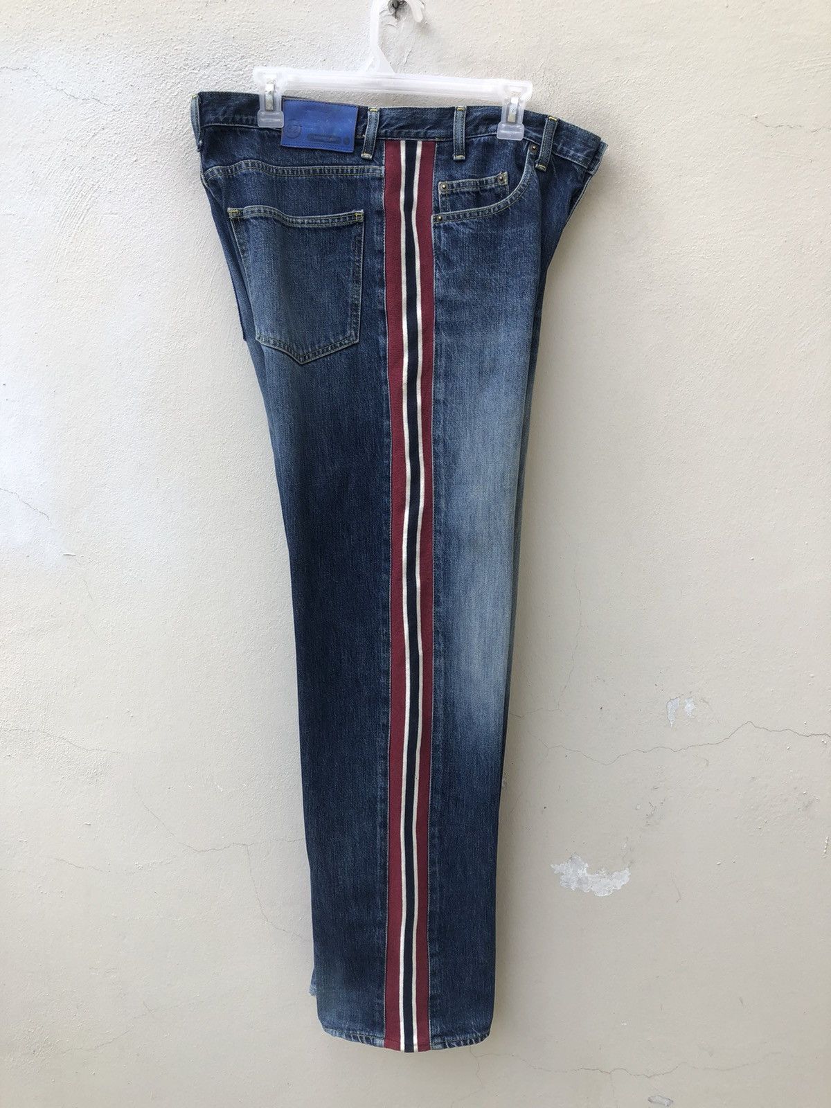 Swagger × Vintage Vintage Swagger Japan Side Striped Denim Hybrid Jeans Size US 32 / EU 48 - 20 Thumbnail