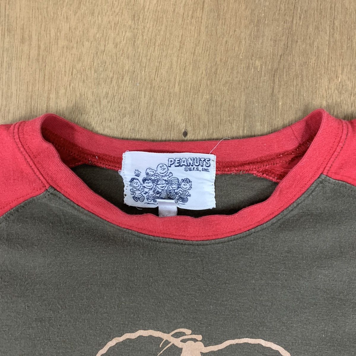 Cartoon Network × Peanuts PEANUT Joe Cool Charlie Brown Snoopy Porcelain Raglan Shirt Size US S / EU 44-46 / 1 - 8 Thumbnail
